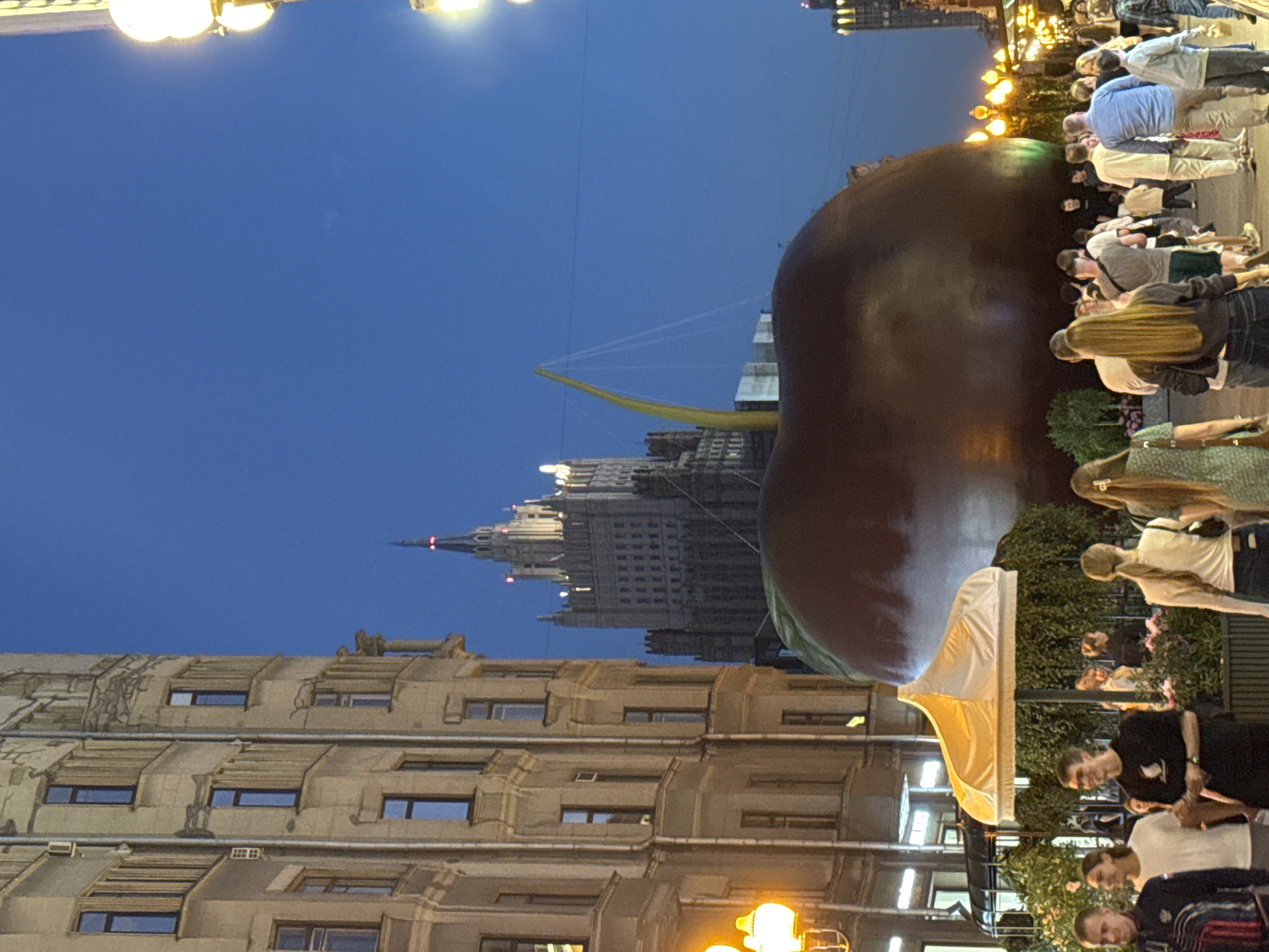 Moscow Evening Scenes Include Giant Cherry Sculpture Sightings