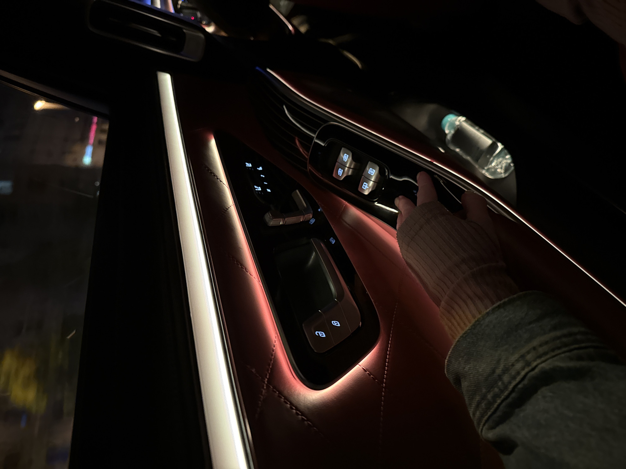 Nighttime car journey documented through central Moscow streets