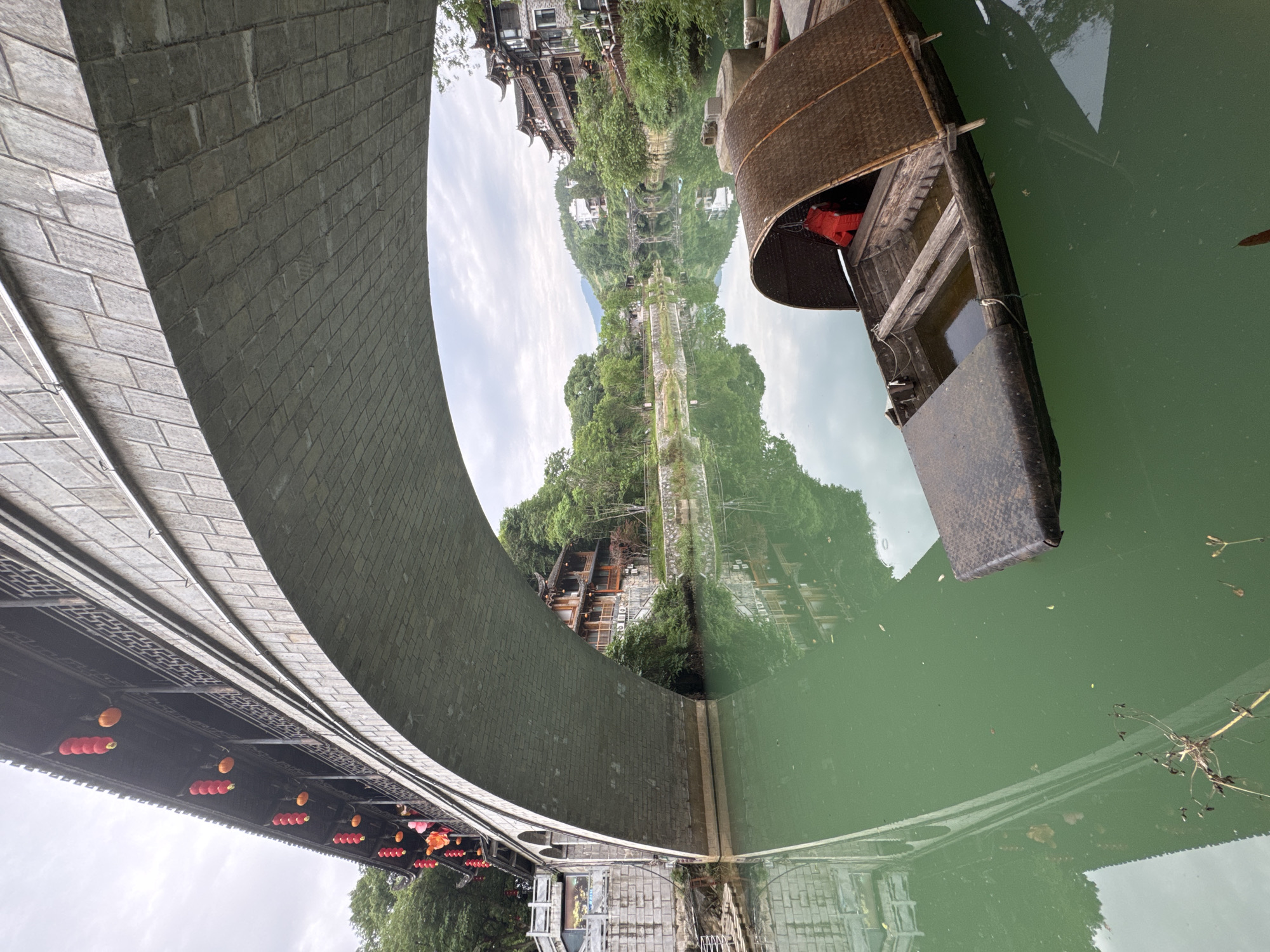 Morning river scenes captured at Furong Ancient Town, China