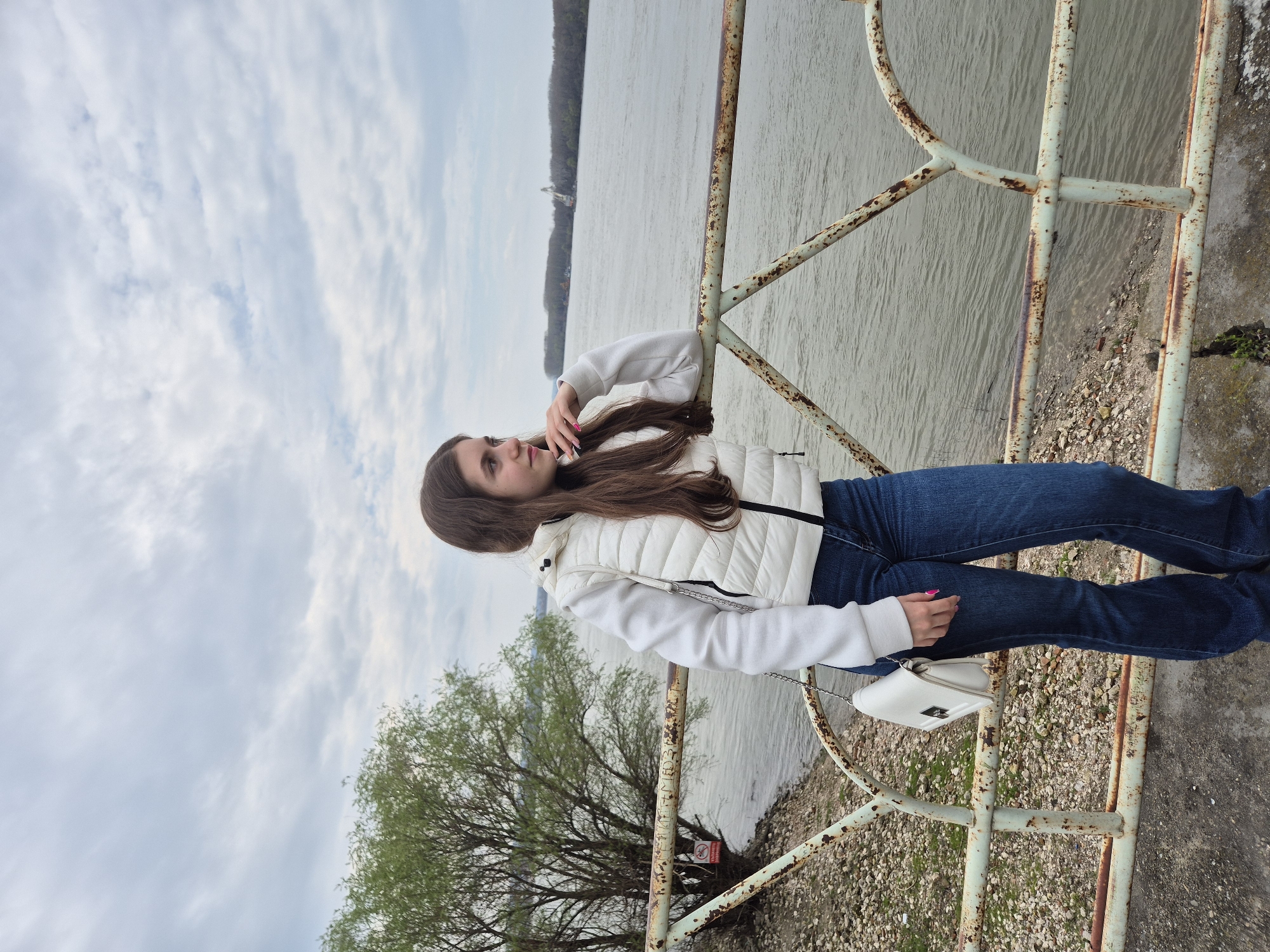 Woman documents Roman ruins and Danube waterfront in Silistra