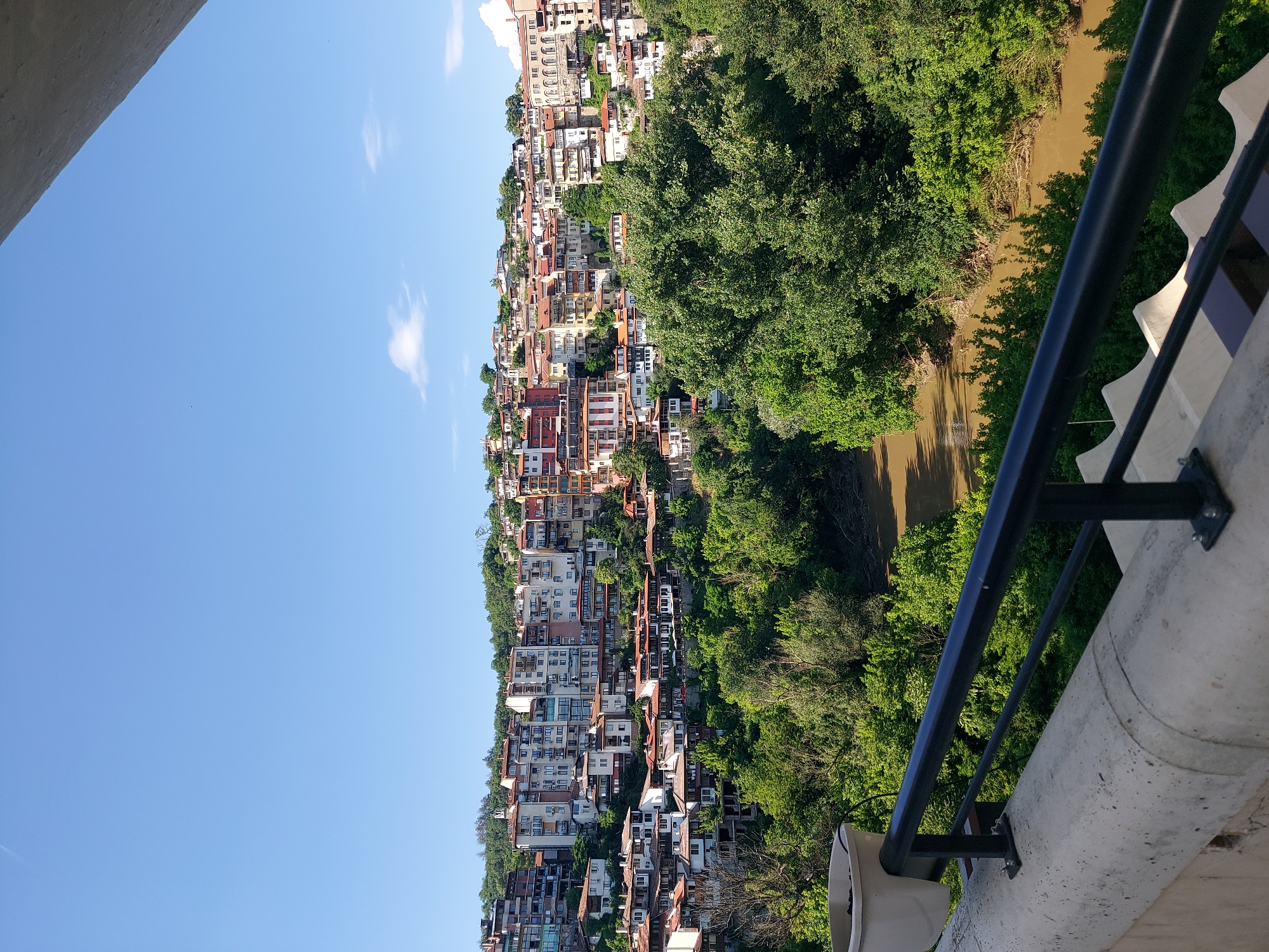 Tourist captures panoramic views of historic Veliko Tarnovo, Bulgaria
