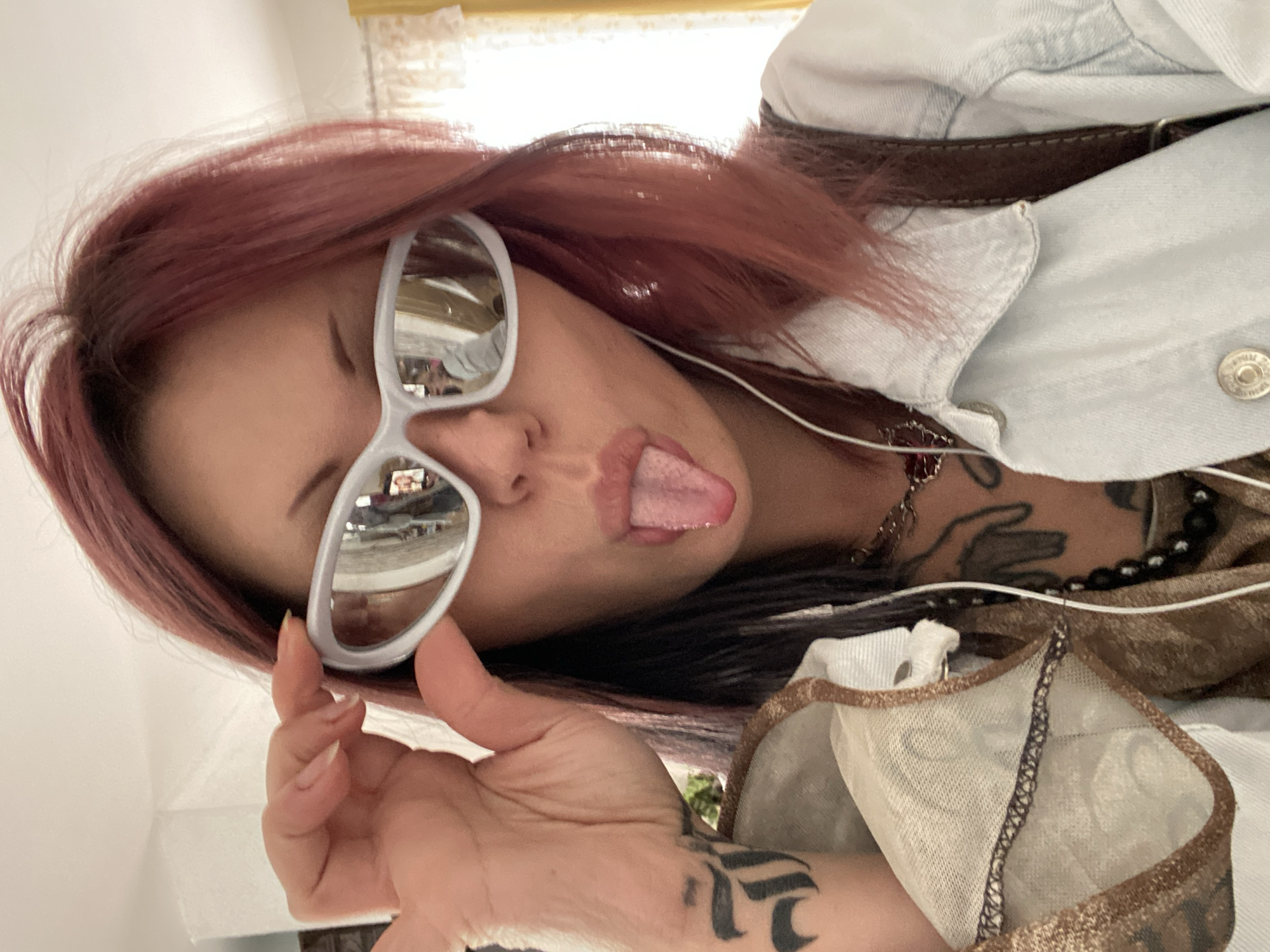 Woman takes selfies in Montenegro village