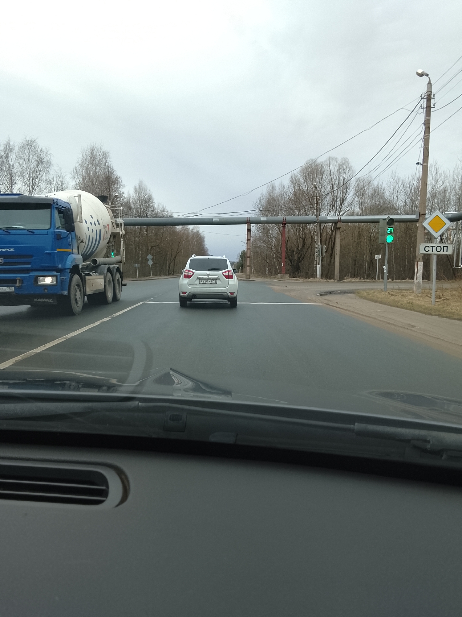 Wet roads observed in Protvino, Russia after rainfall