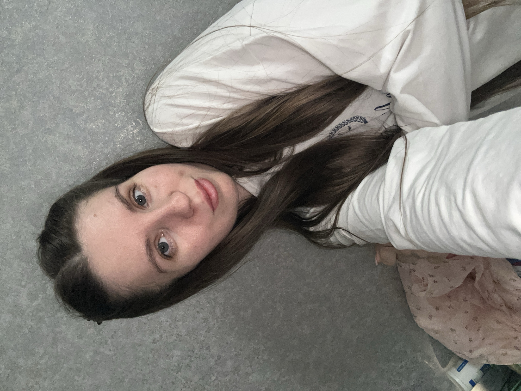 Woman photographed resting indoors in Klin, Russia