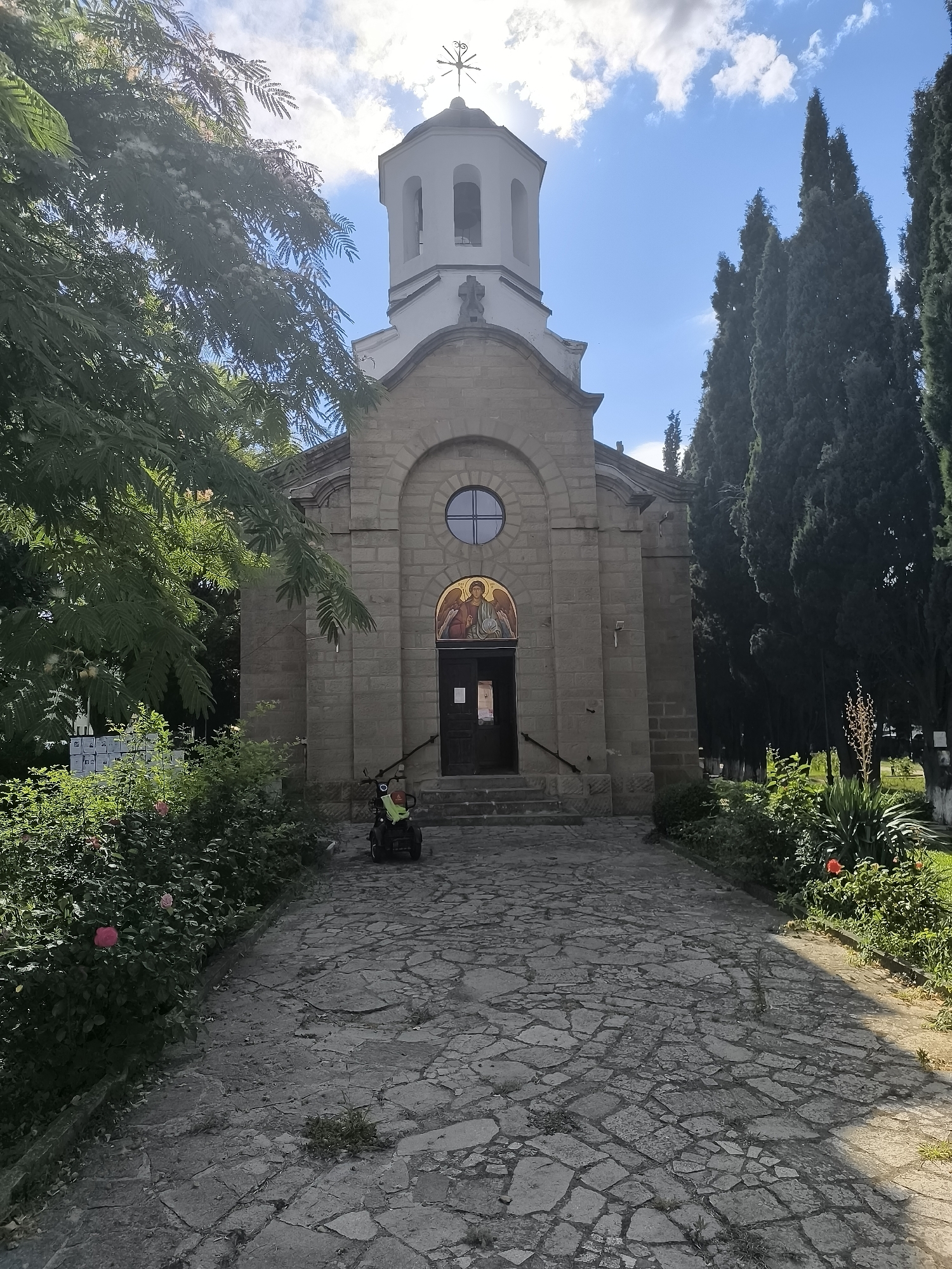 Stone Orthodox church with frescoes in Sungurlare, Bulgaria
