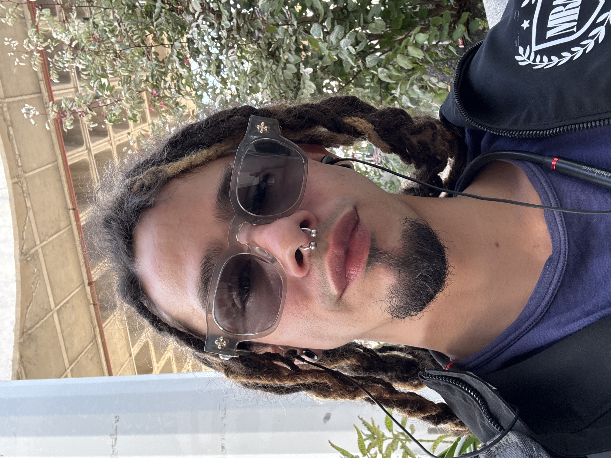 Man with dreadlocks photographed at Montaña Roja, Spain