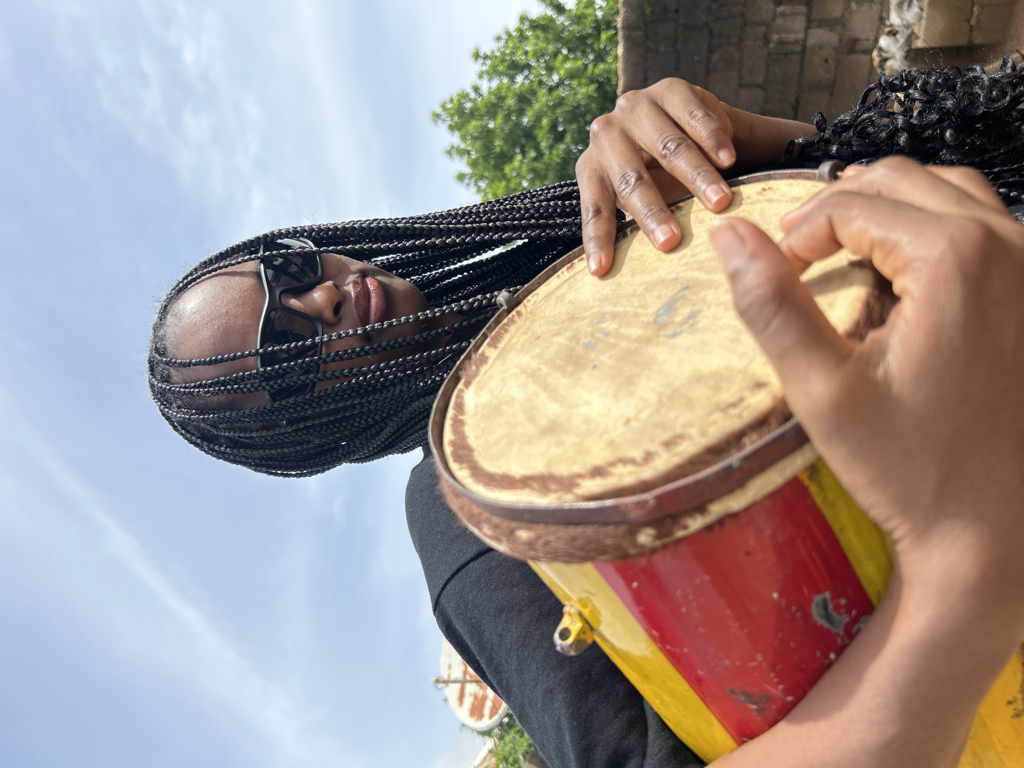 Drum in hand, Jos streets, a quiet Saturday morning