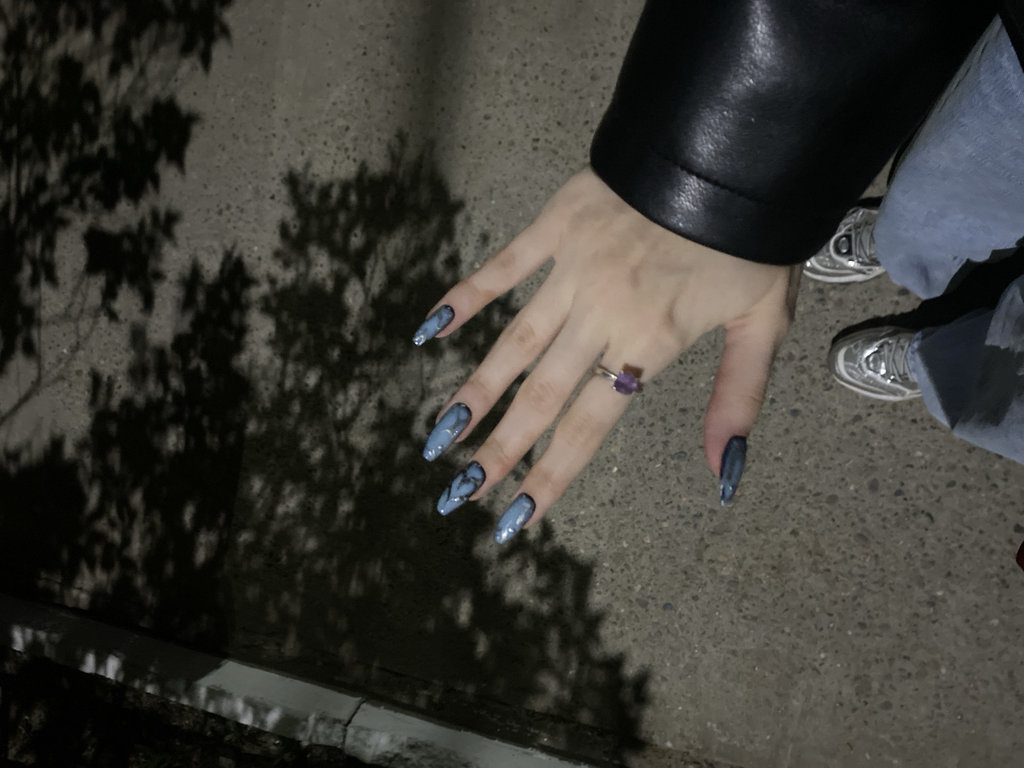 Personal styling and music moments documented over evening hours