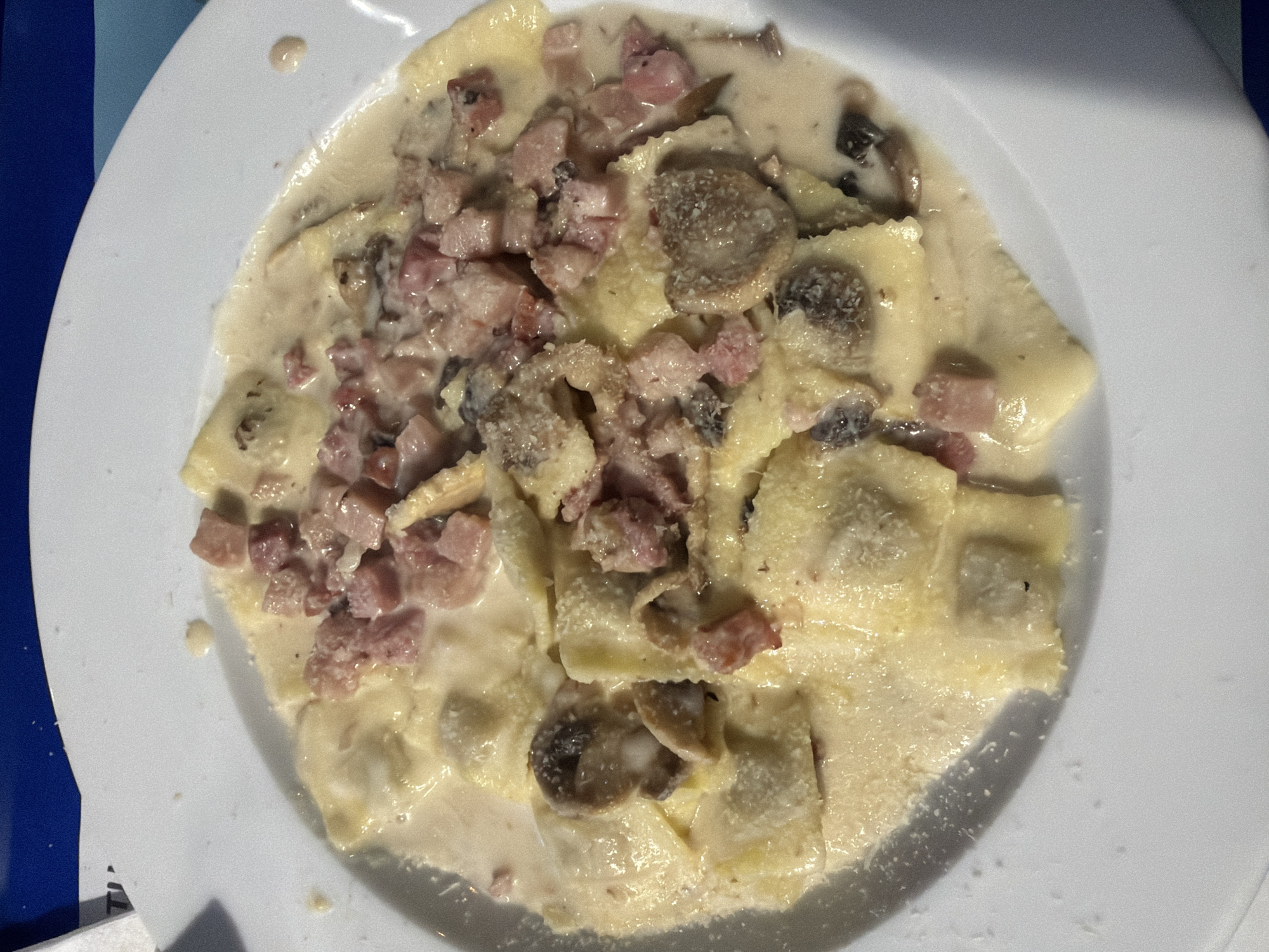 Ravioli dinner photographed in Vila Real, Portugal