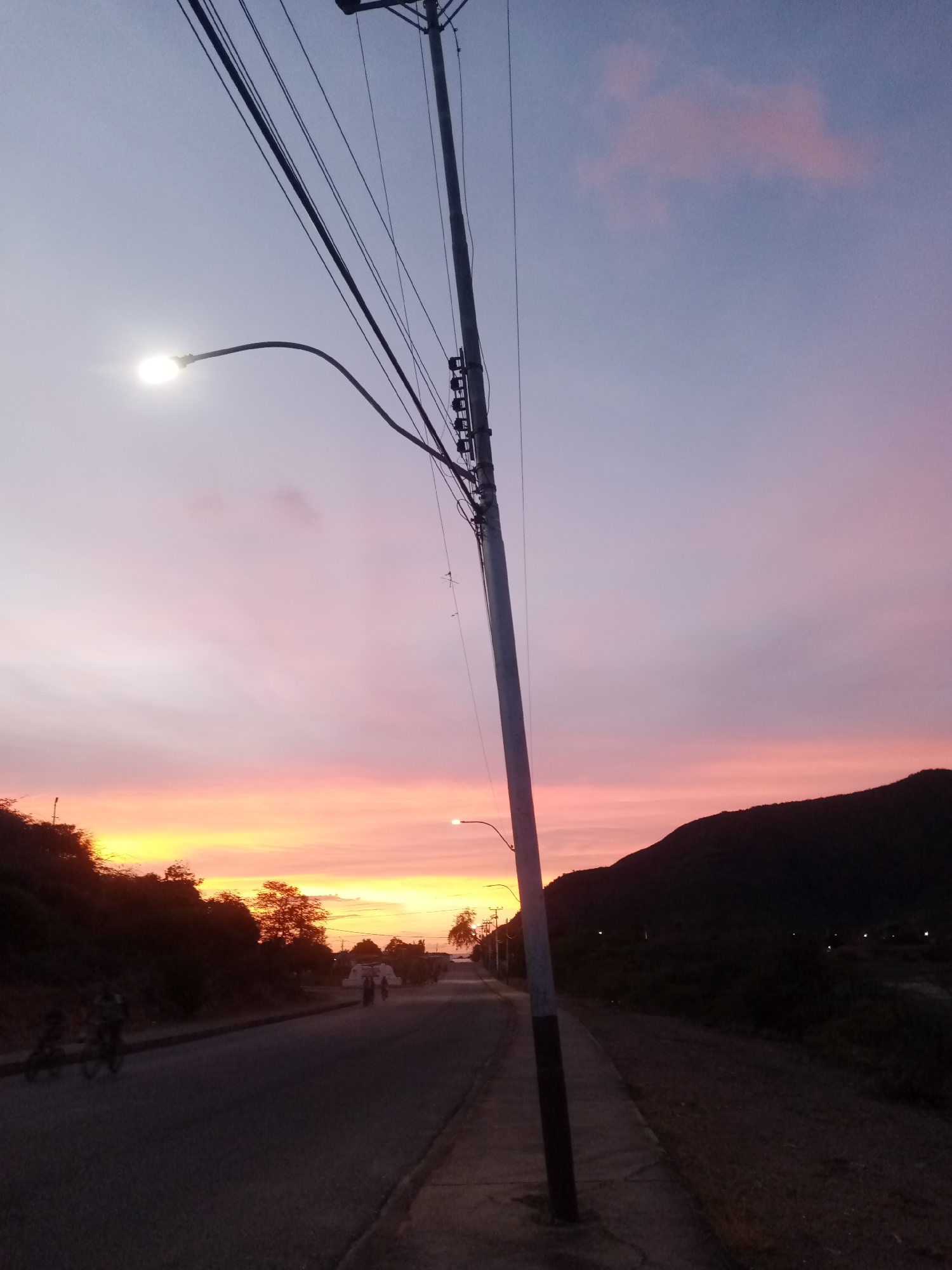 Sunset street scenes documented in Juan Griego, Venezuela
