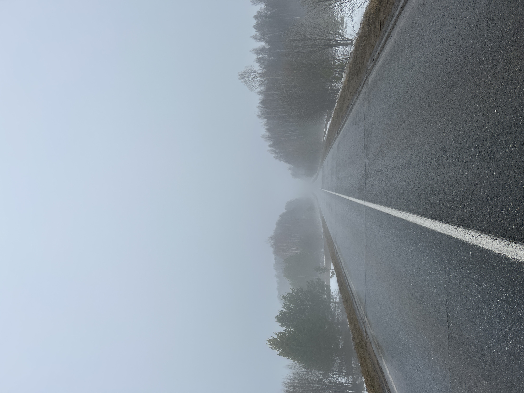 Dense fog creates hazardous driving conditions in Уральское, Russia