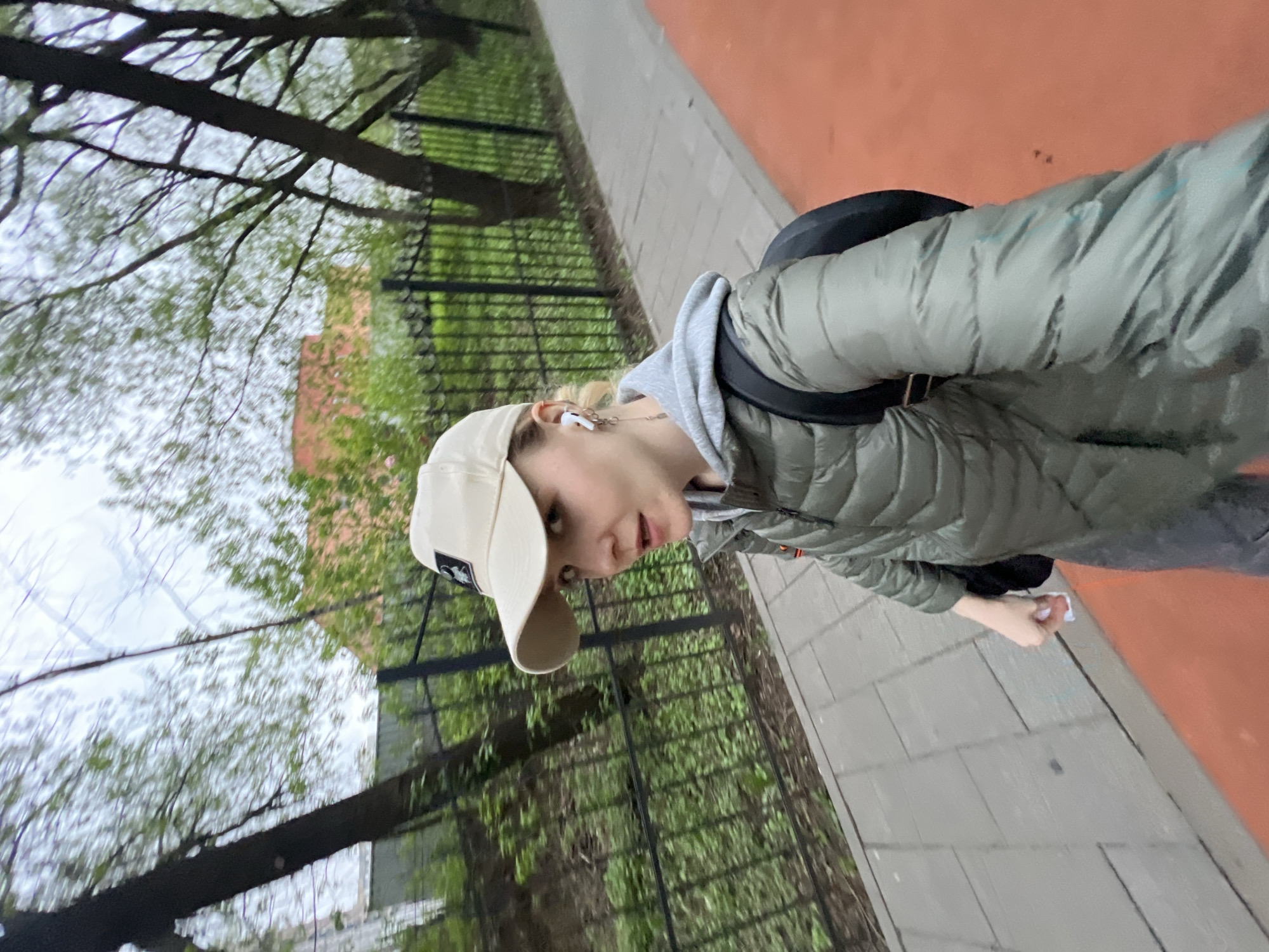 Woman observed on walkway in Khimki, Russia