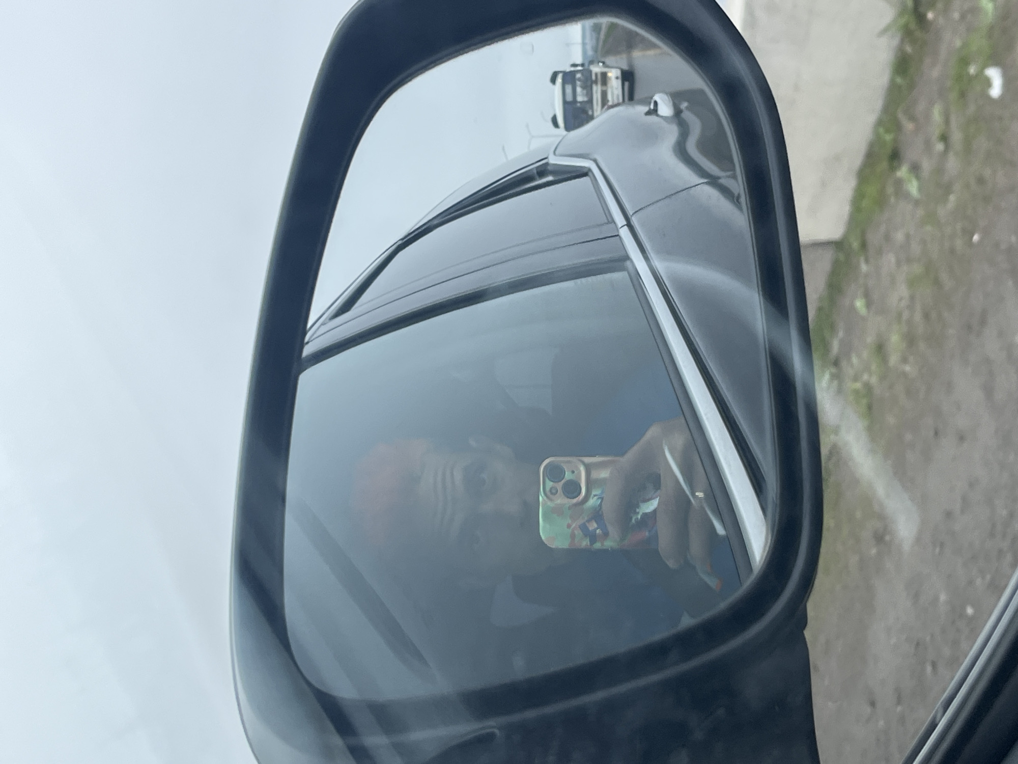 Mirror selfies captured in vehicle, indoors in Chaikovsky, Russia