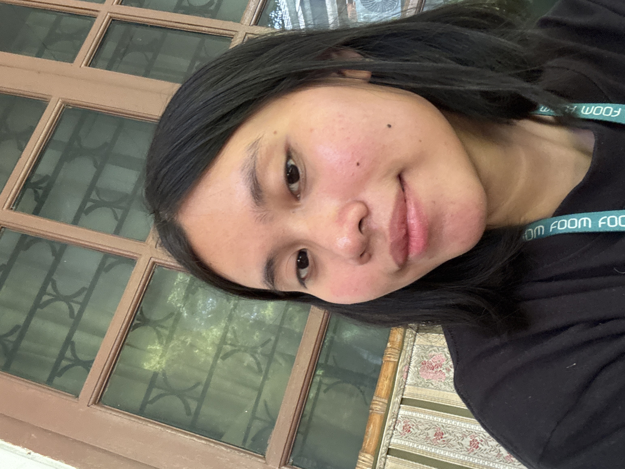 Selfie series by a wooden-framed window in South Jakarta