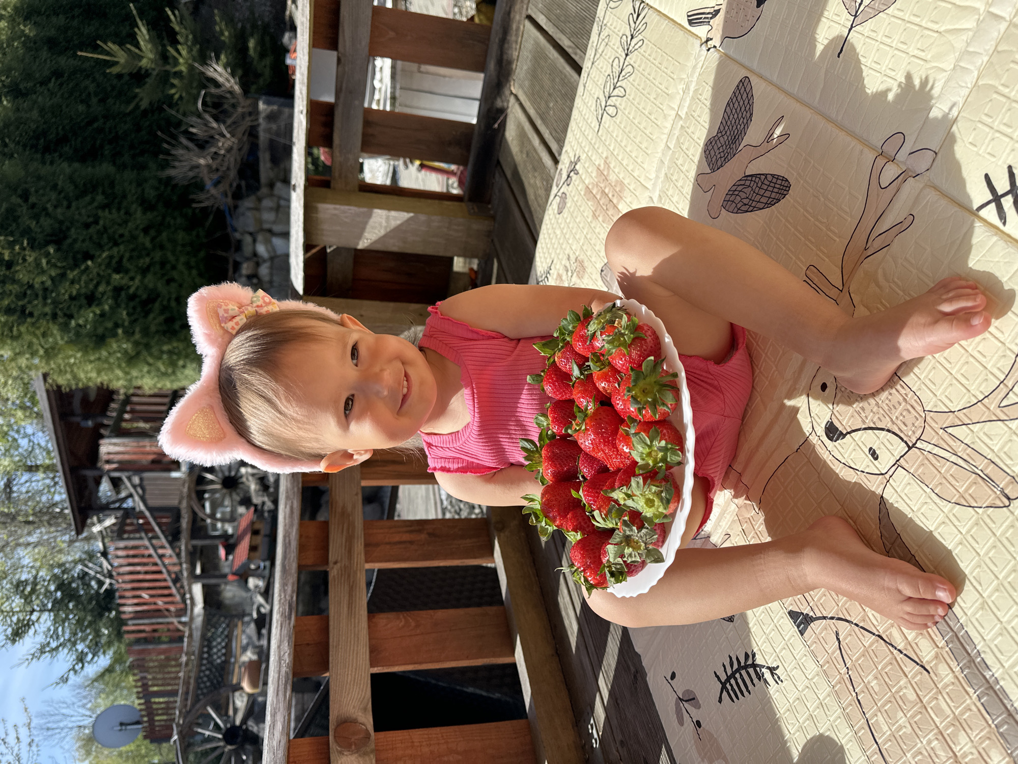Toddler enjoys sunny morning playtime in Wisła, Poland
