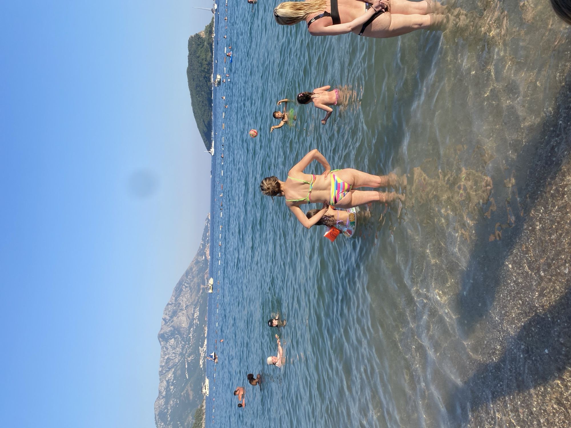 Busy summer afternoon across Budva's beach and backstreets