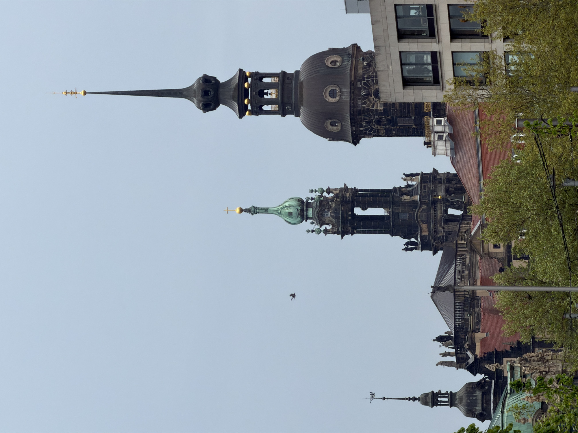 Morning views of Dresden architecture and street life documented