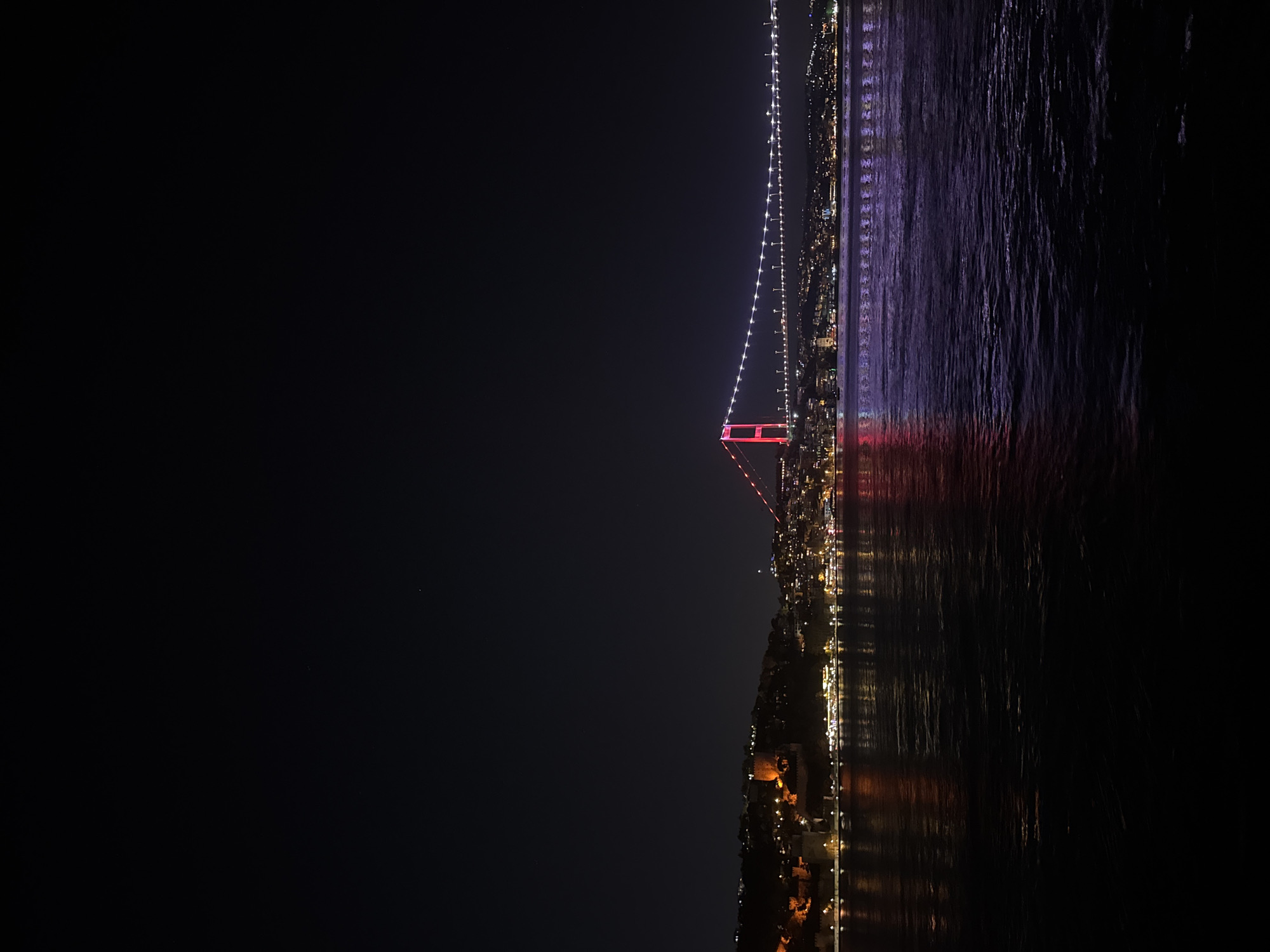 Nighttime Bosphorus Bridge views captured from Beykoz district