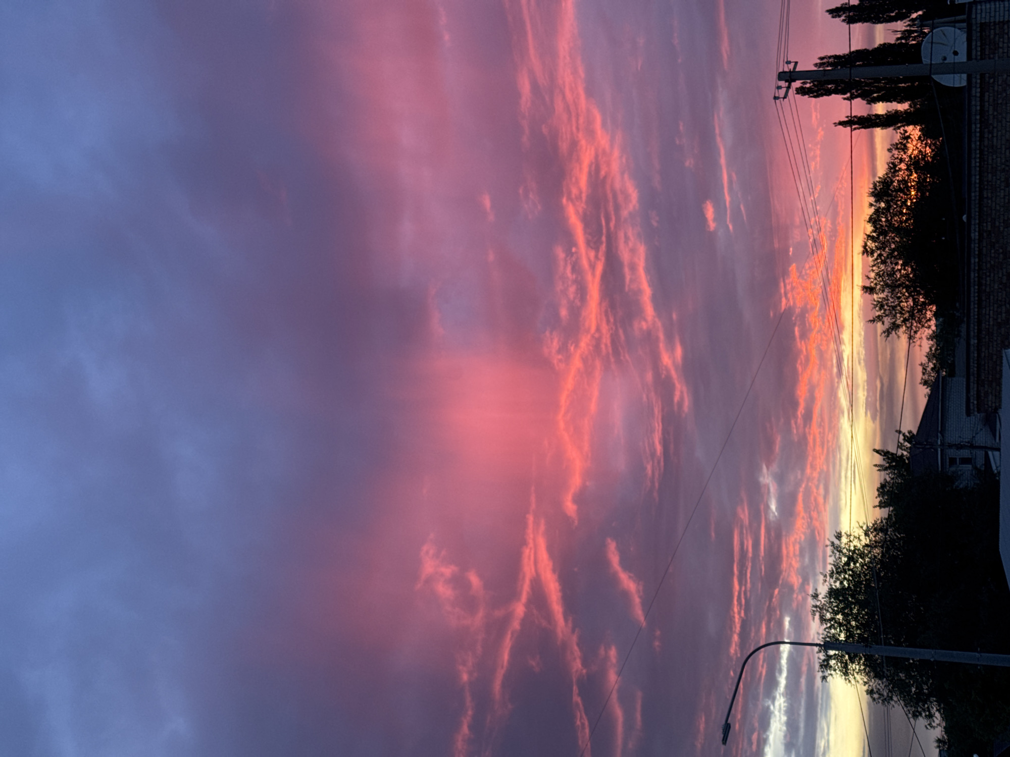 Colorful sunset sky over Ekibastuz, Kazakhstan