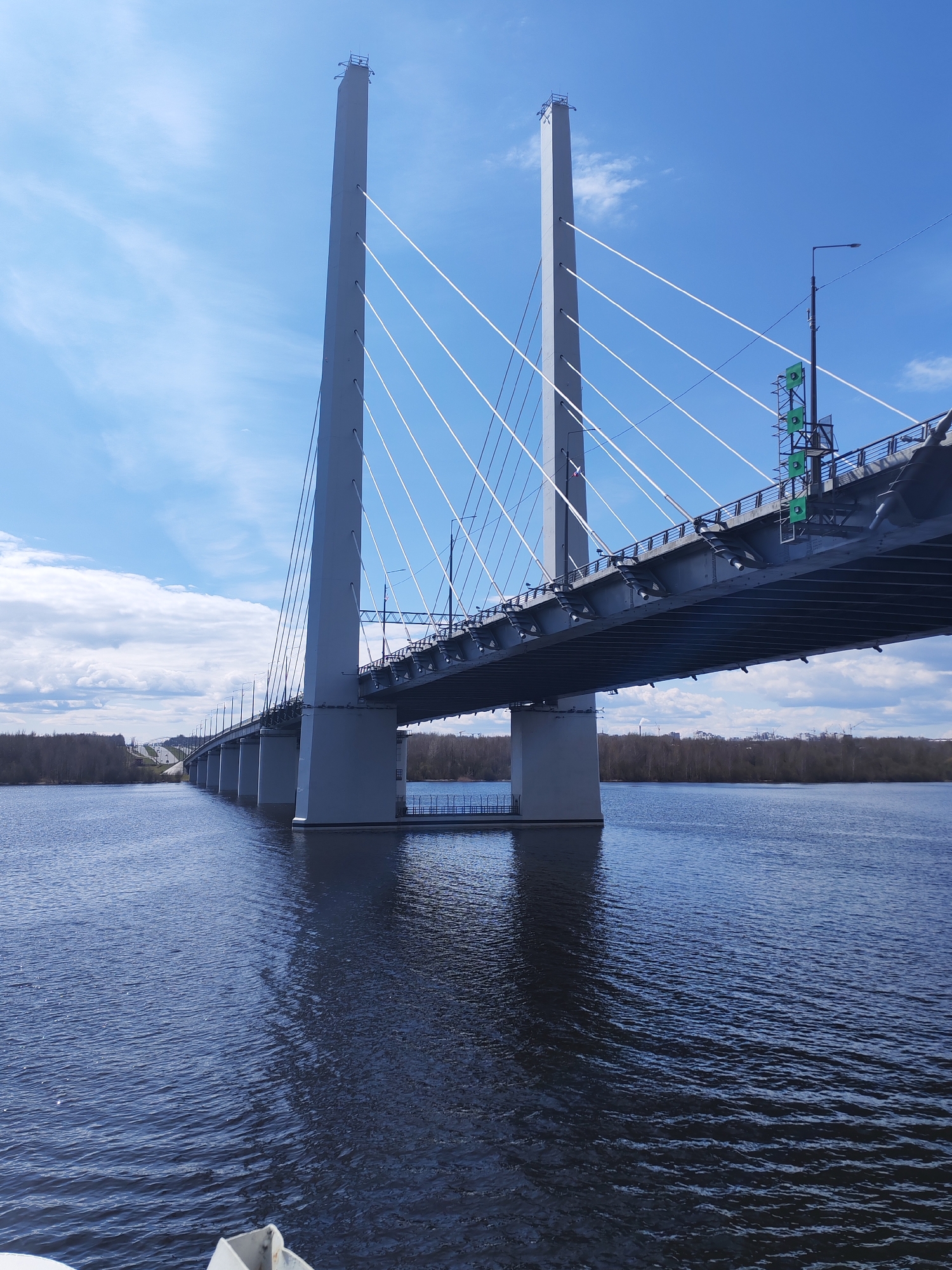 Cable-stayed bridge documented in Cherepovets, Russia