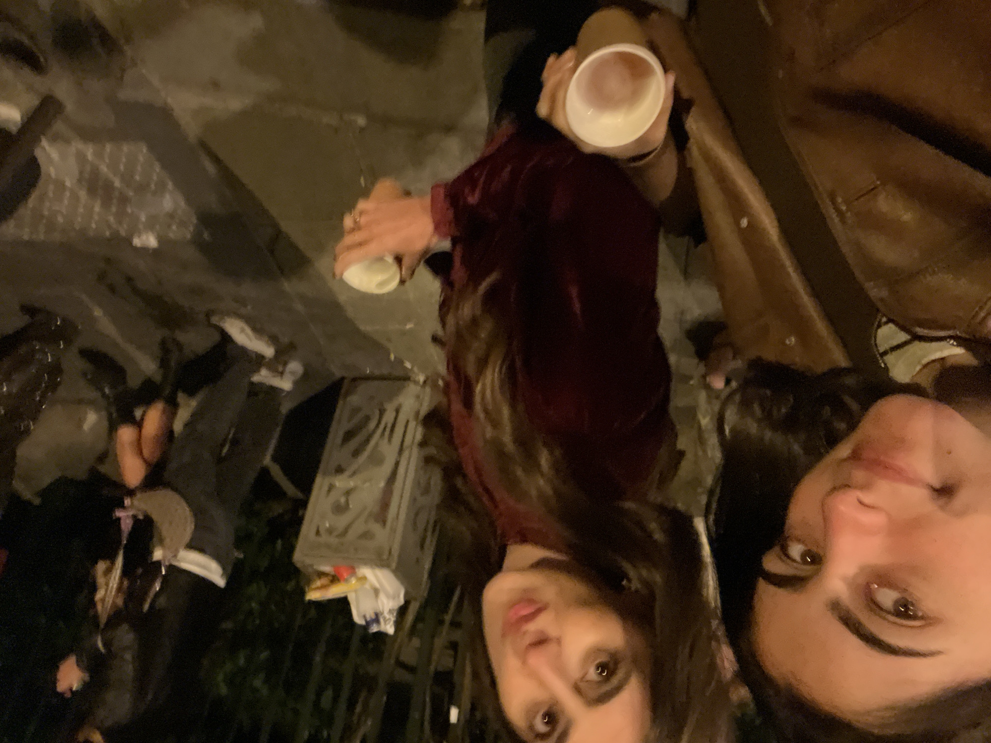 Evening street scene with women observed in Paris