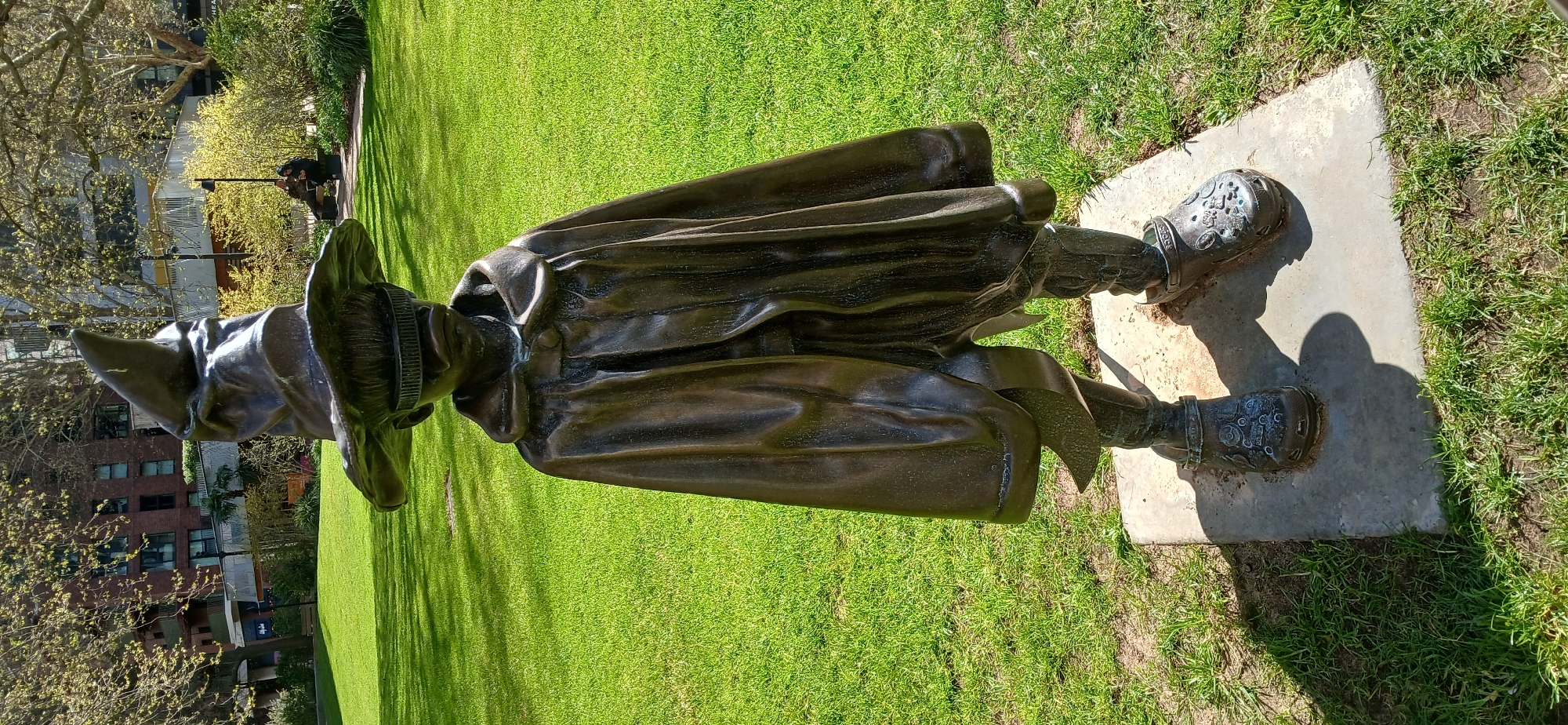 Bronze statue wearing Crocs spotted in London park