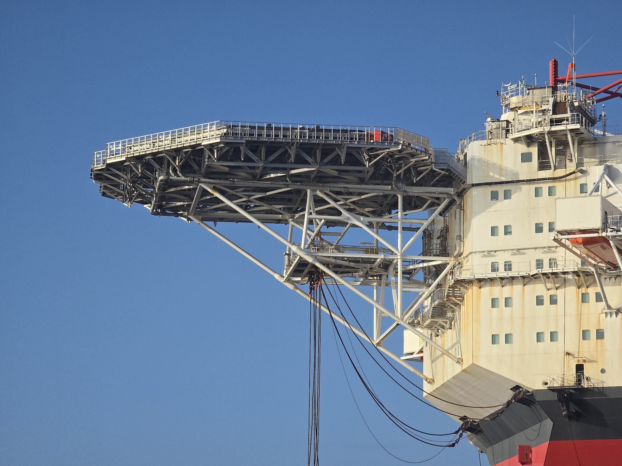 Industrial vessel with helipad spotted in North Sea waters