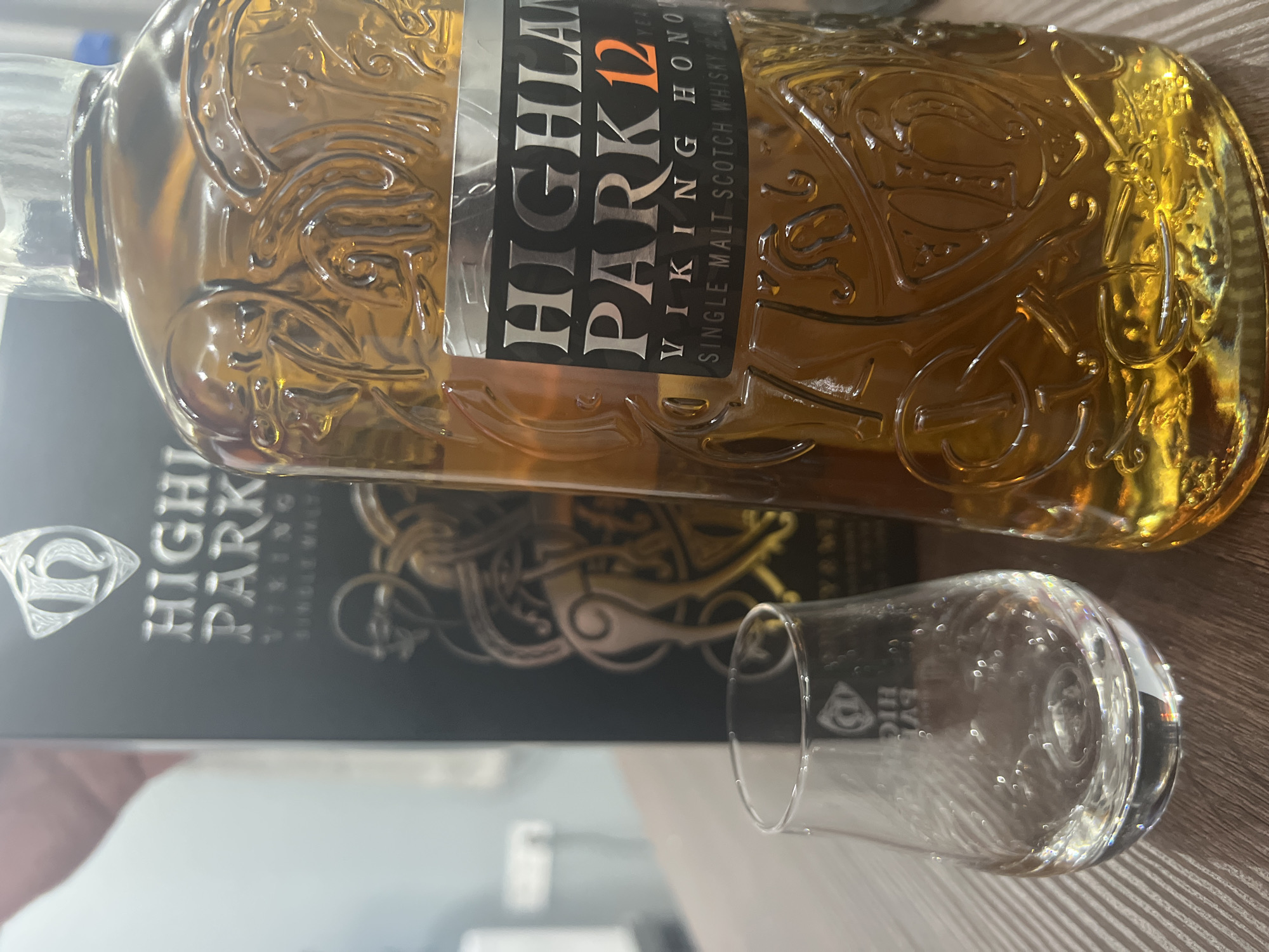 Highland Park whisky bottle photographed in Yambol, Bulgaria