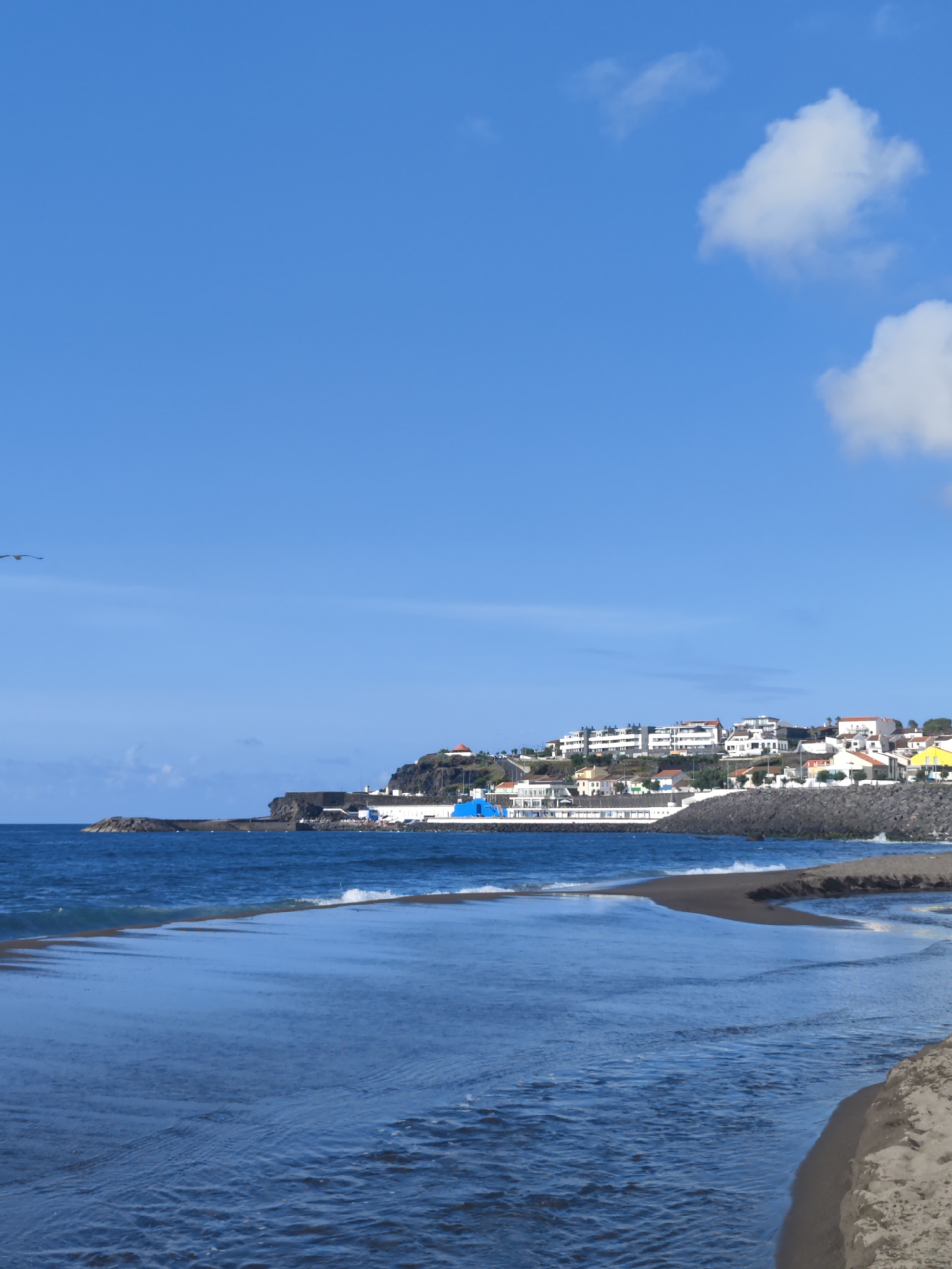 Calm coastal waters along the Ribeira Grande shoreline