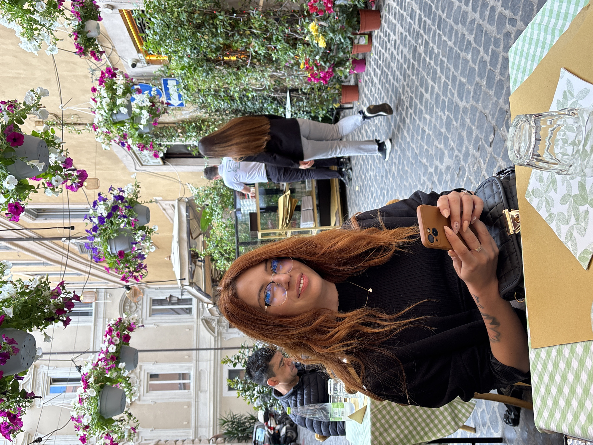 Morning dining scene captured at Rome restaurant