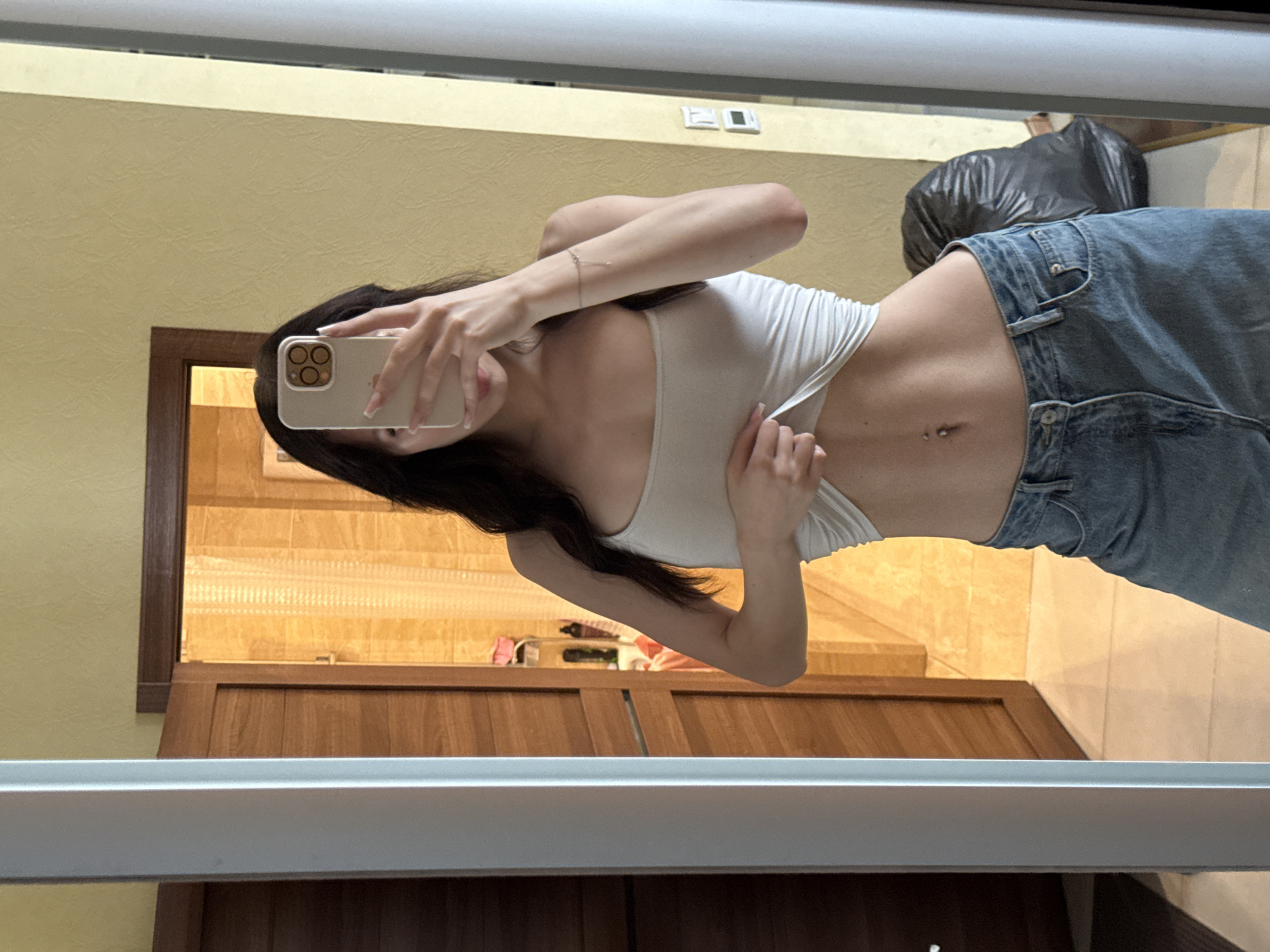Mirror selfie session at home in Khimki, Russia