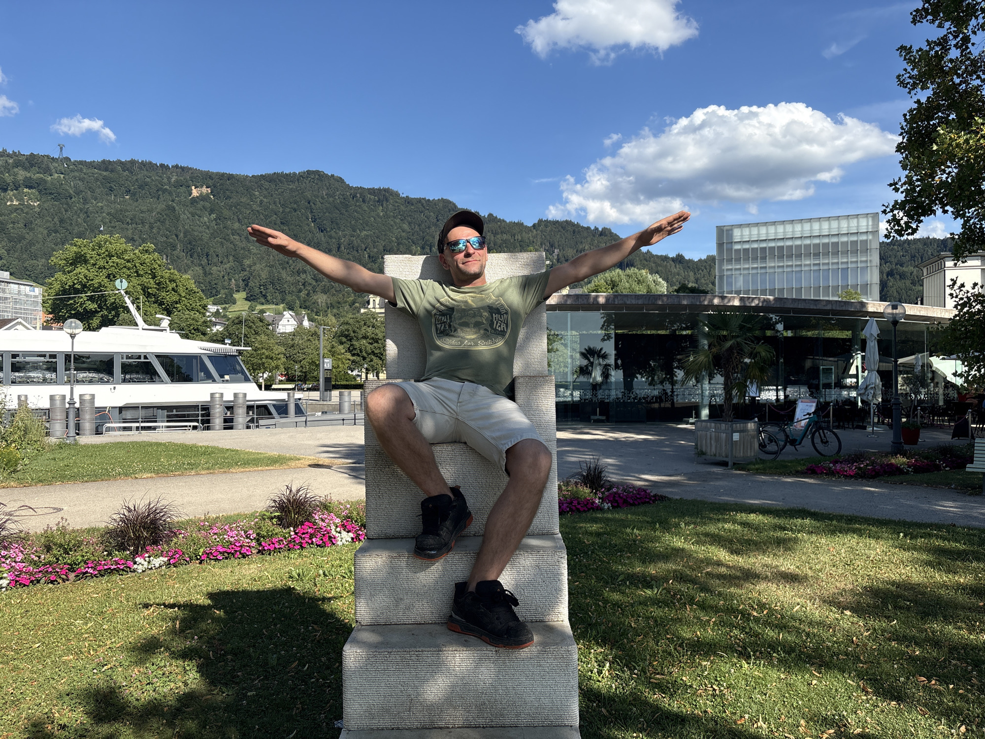 Relaxing afternoon along Bregenz's Lake Constance promenade