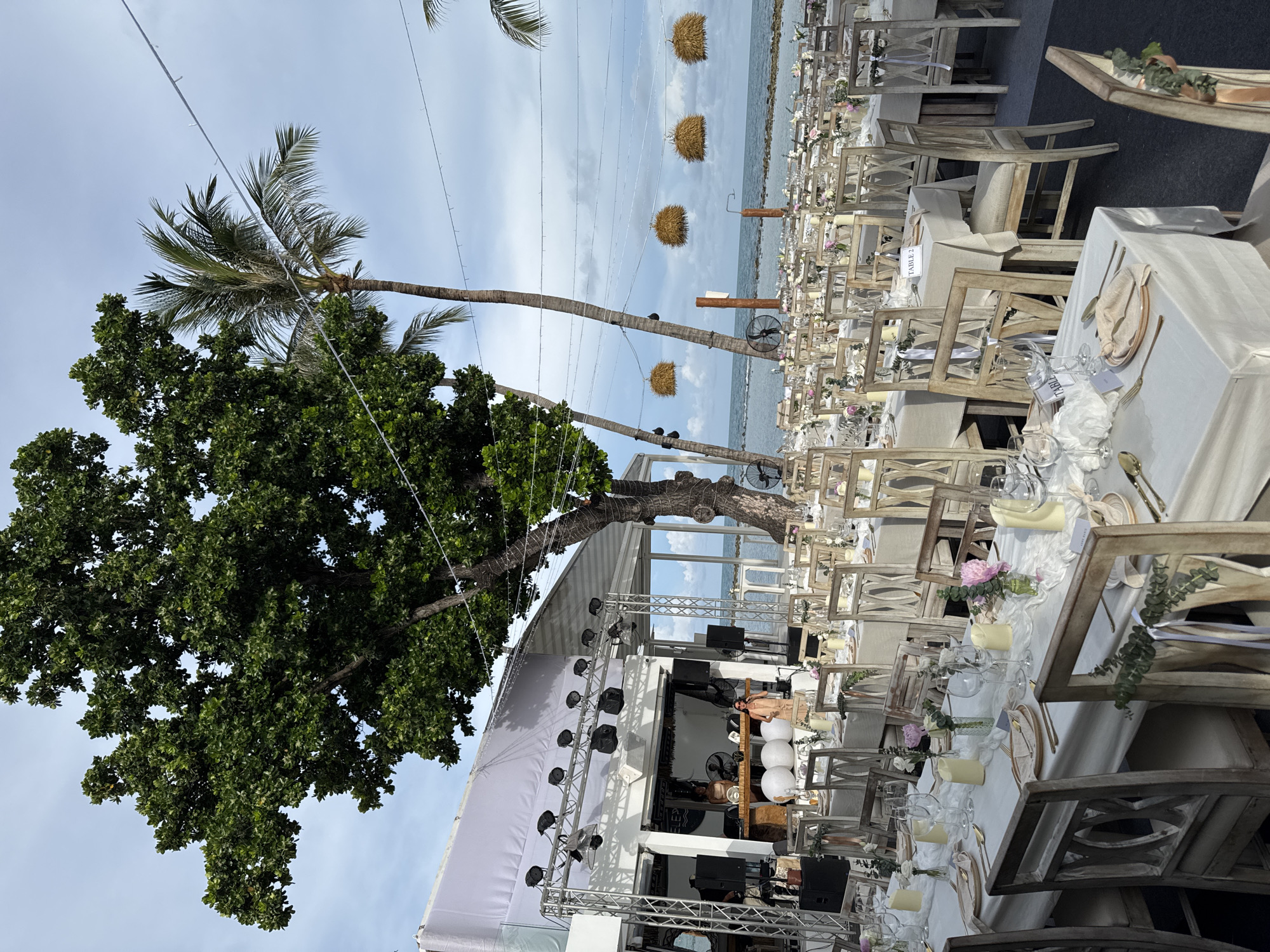 Beachside wedding reception held in บ้านบางรักษ์, Thailand