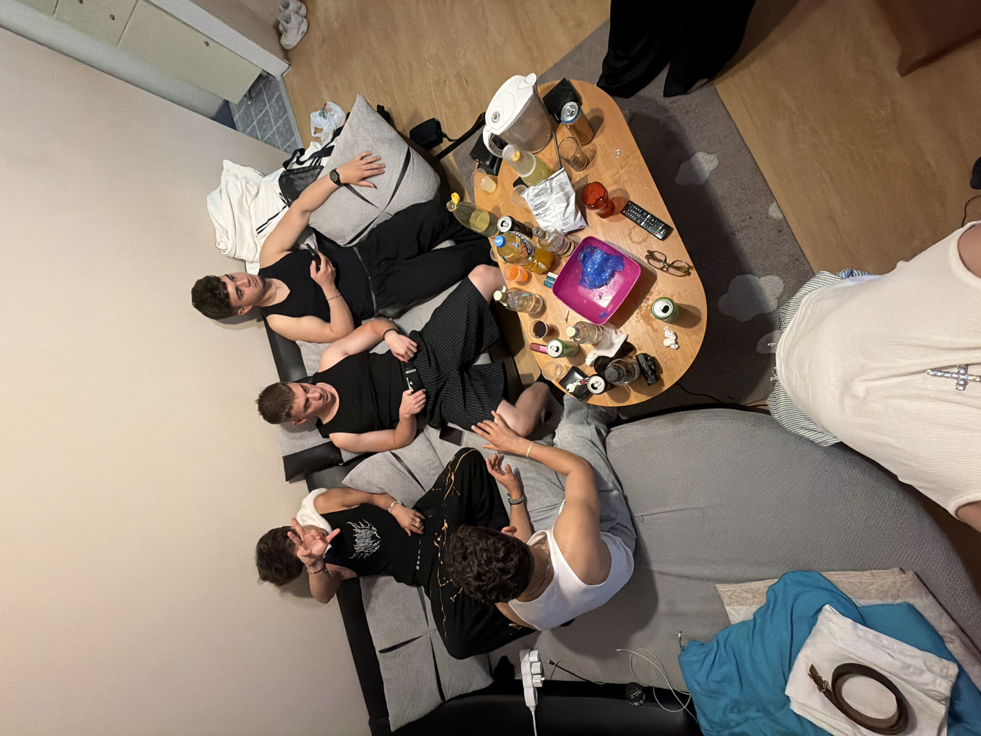 Young men gather for casual evening in Sofia apartment