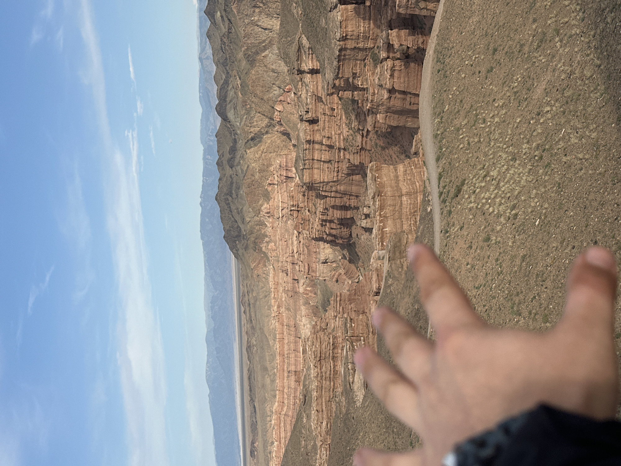 Red rock canyon explored from multiple angles in Tamerlik, Kazakhstan