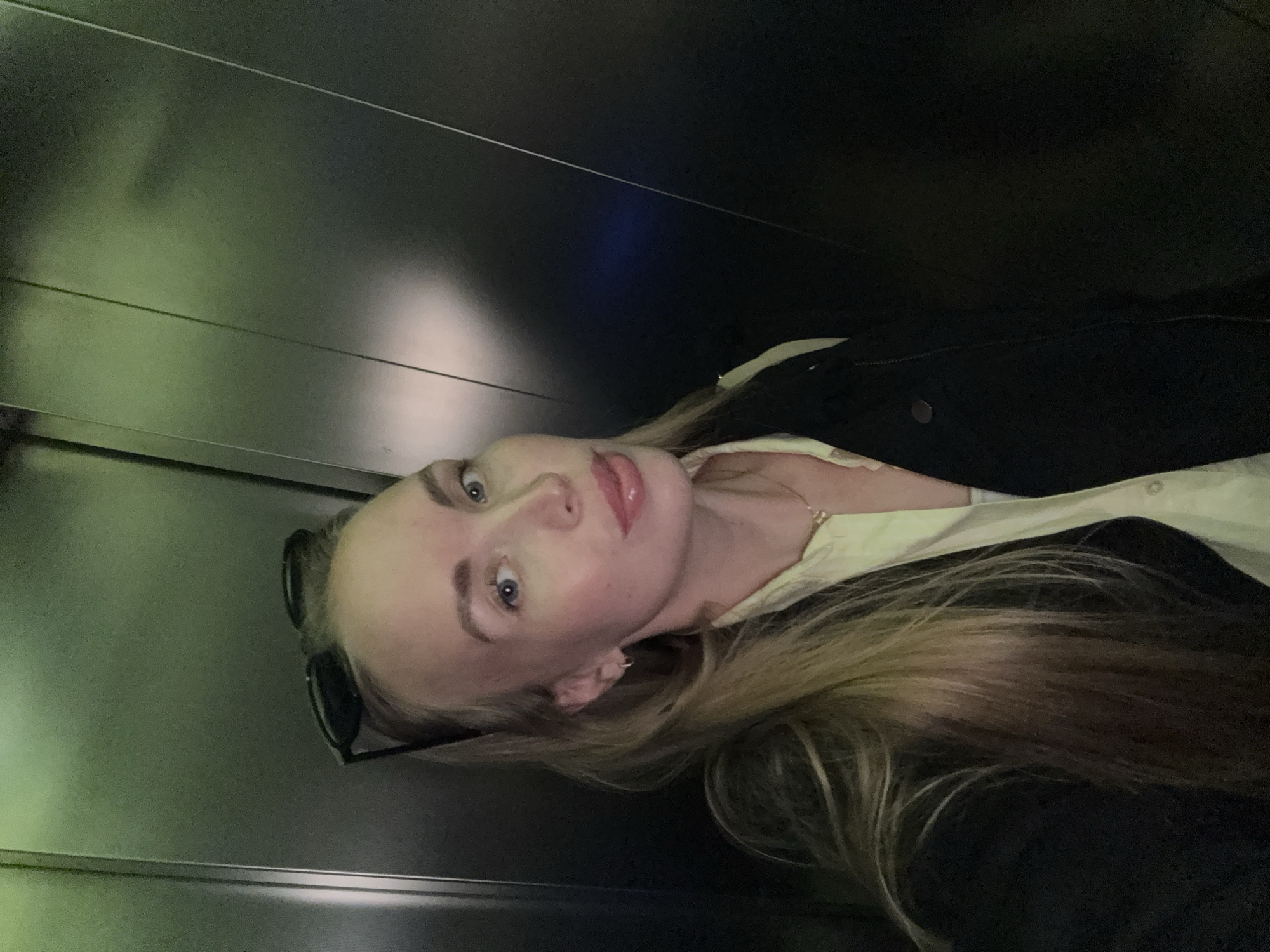 Woman takes elevator selfies in Sirius, Russia