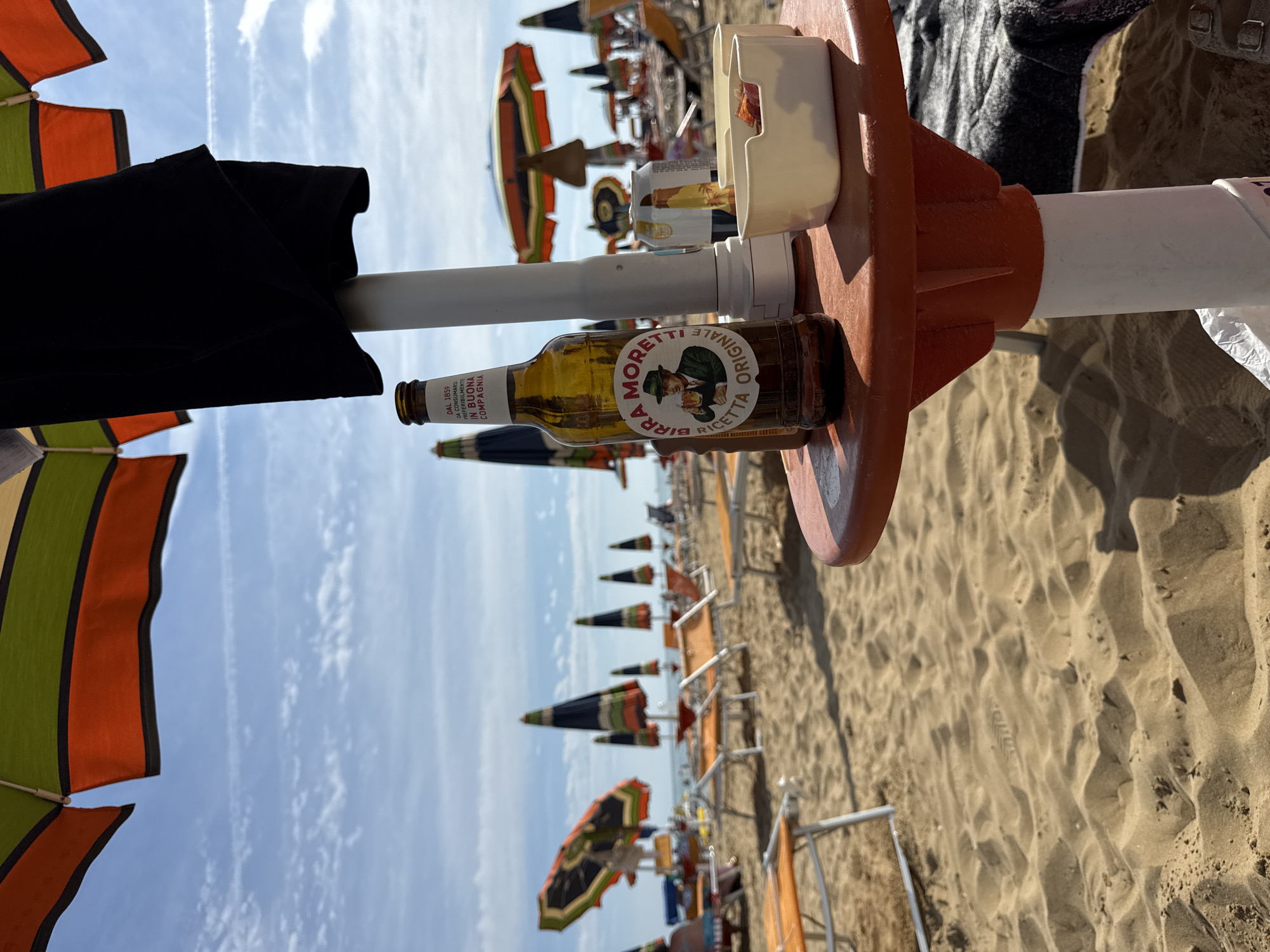Birra Moretti on the beach at Bibione, Italy