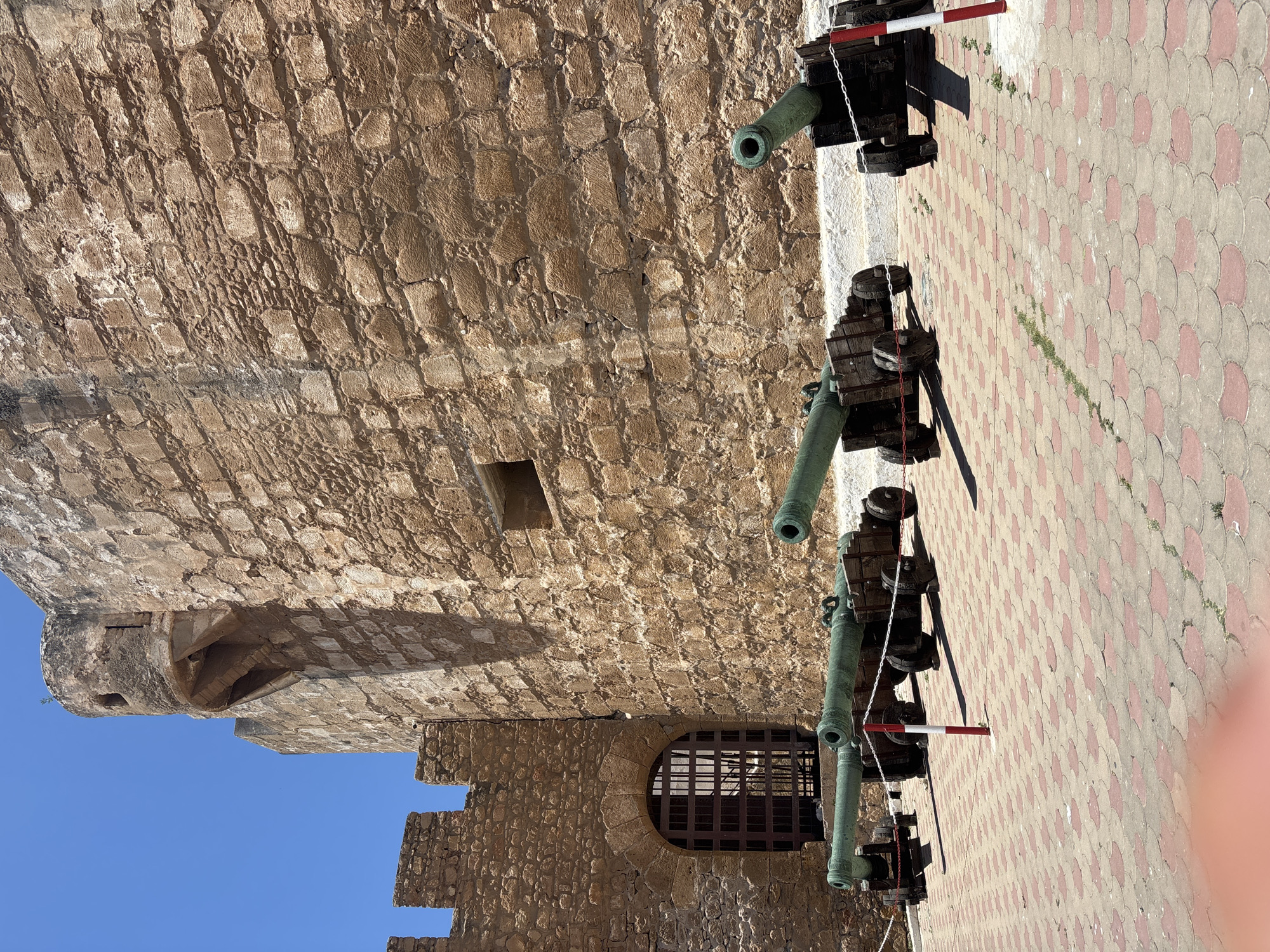 Historical fortress visit with antique cannons and stone fortifications