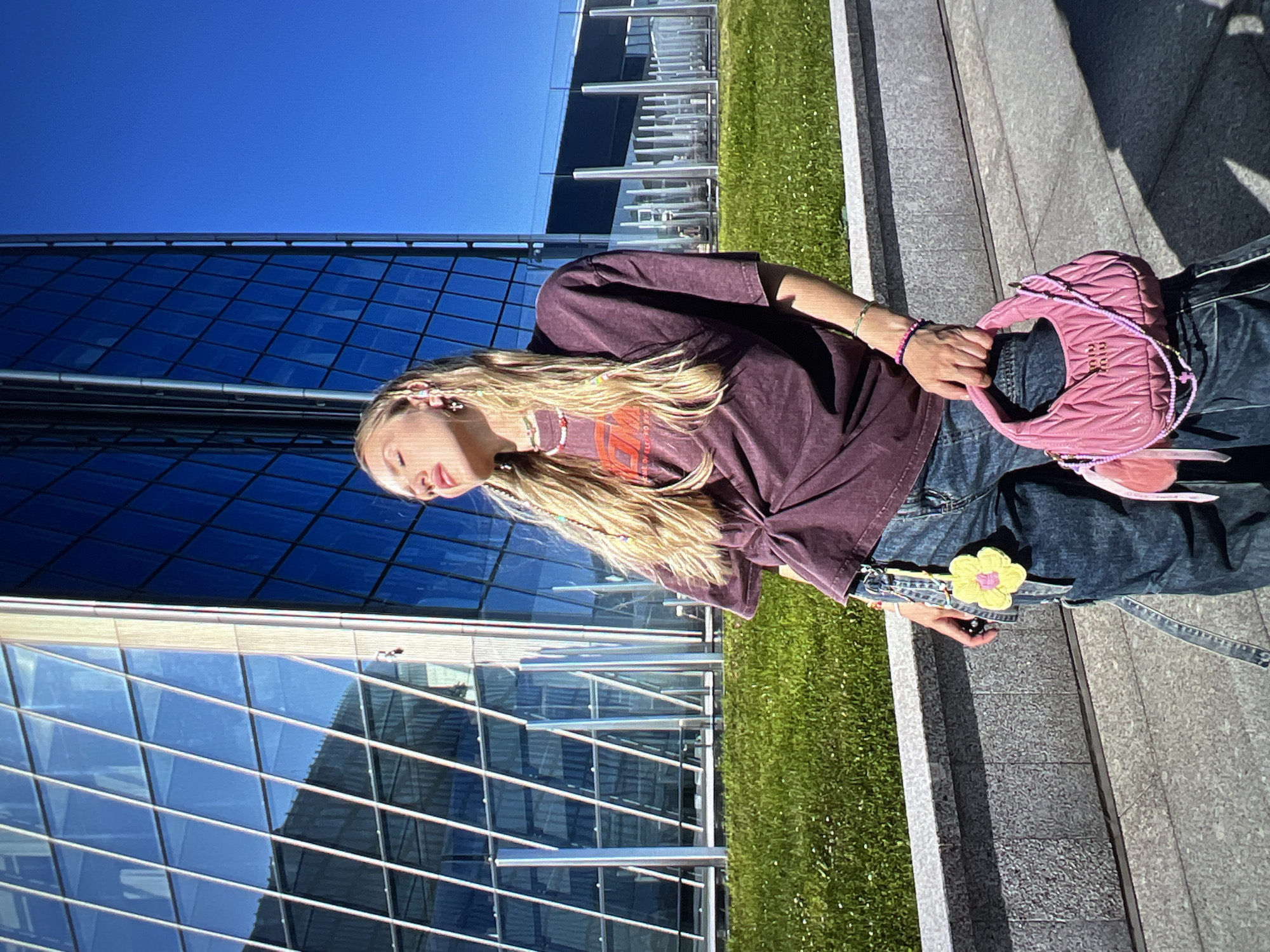 Outdoor portrait session in Russia, purple fits and beaded accessories