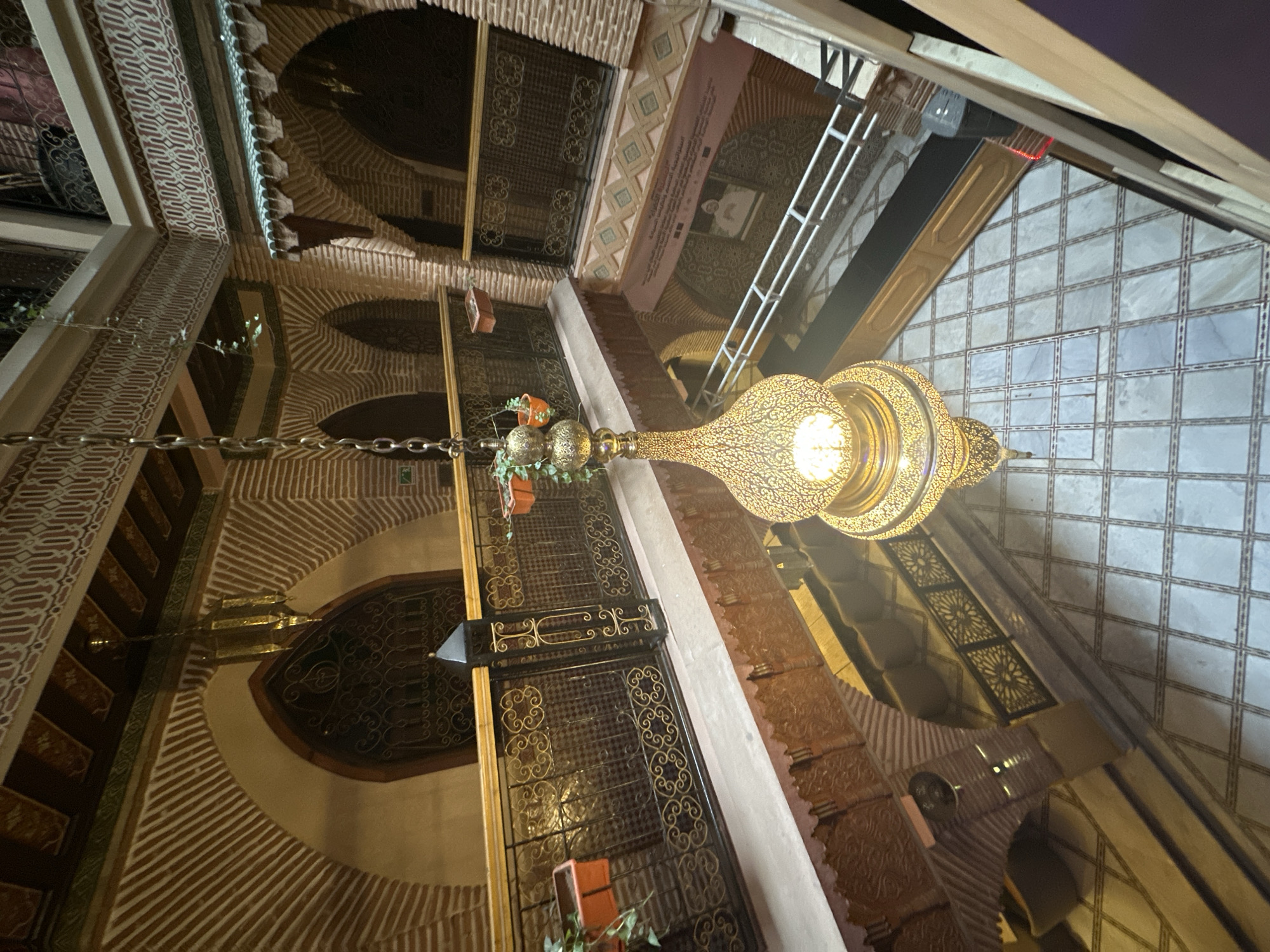 Traditional Moroccan architecture documented in Marrakesh building interior