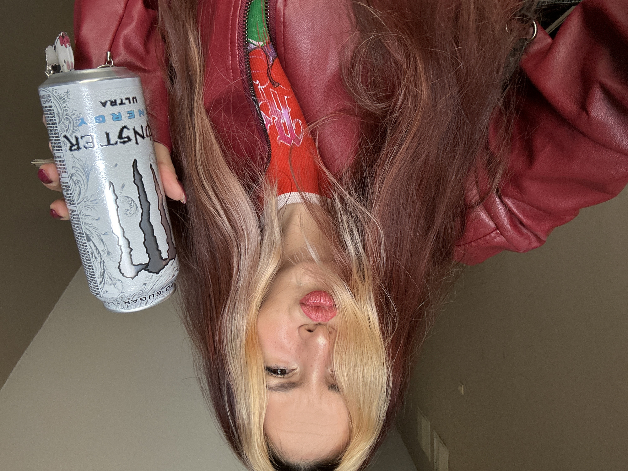 Woman with energy drink spotted in Sofia apartment building