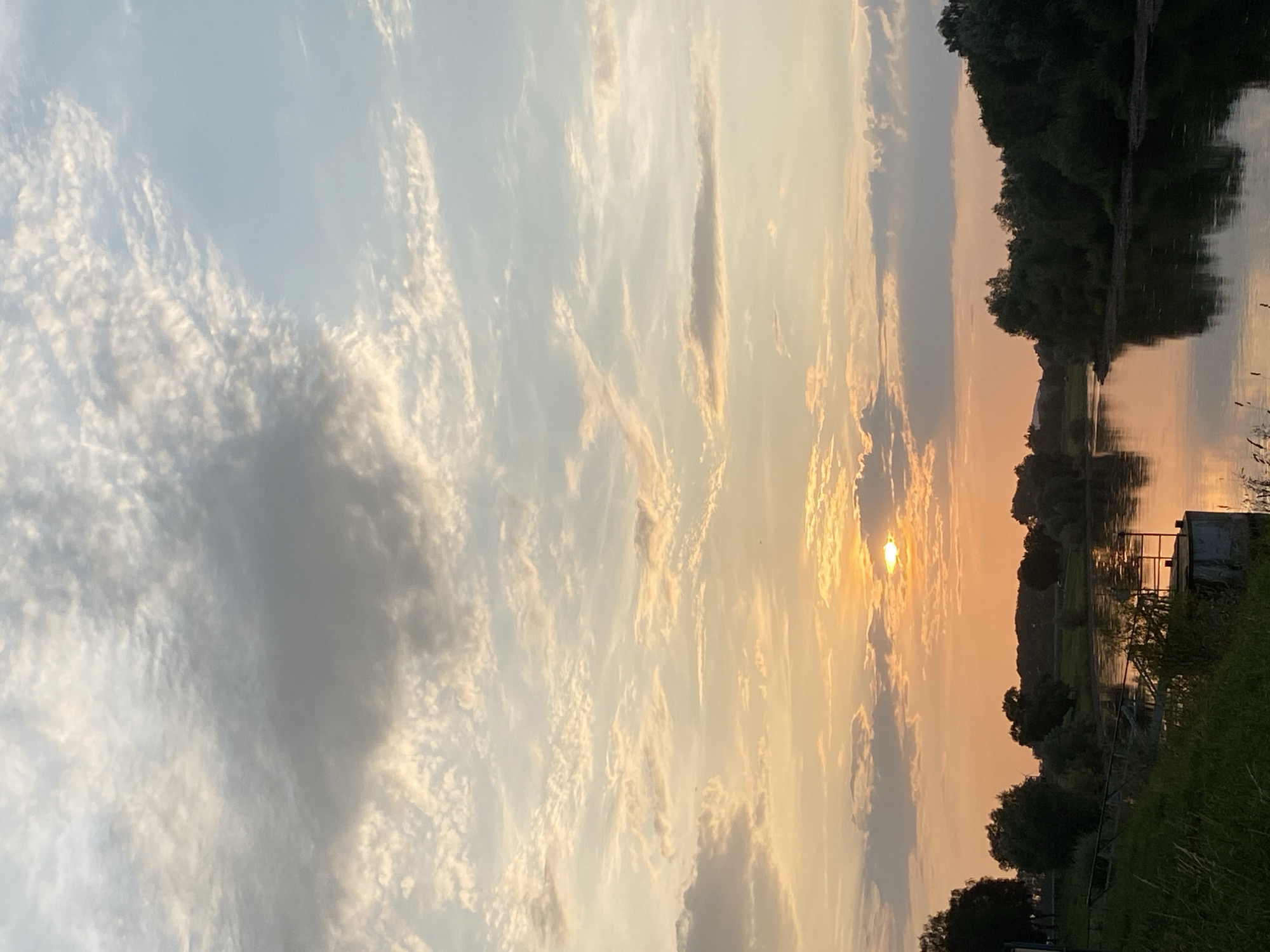 Weser River sunset watched from the Rinteln riverbank
