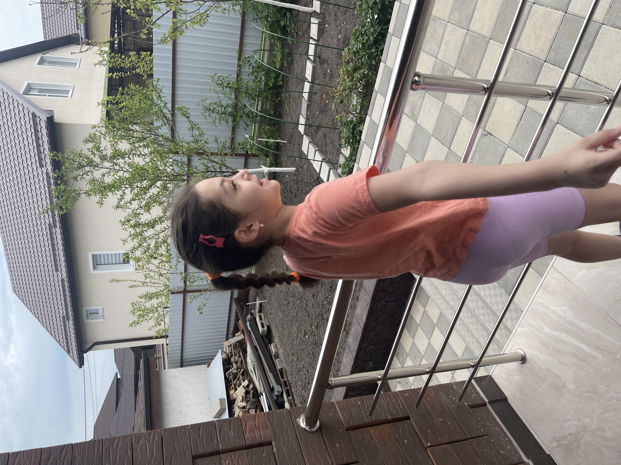 Child's morning routine captured in Yessentukskaya garden home