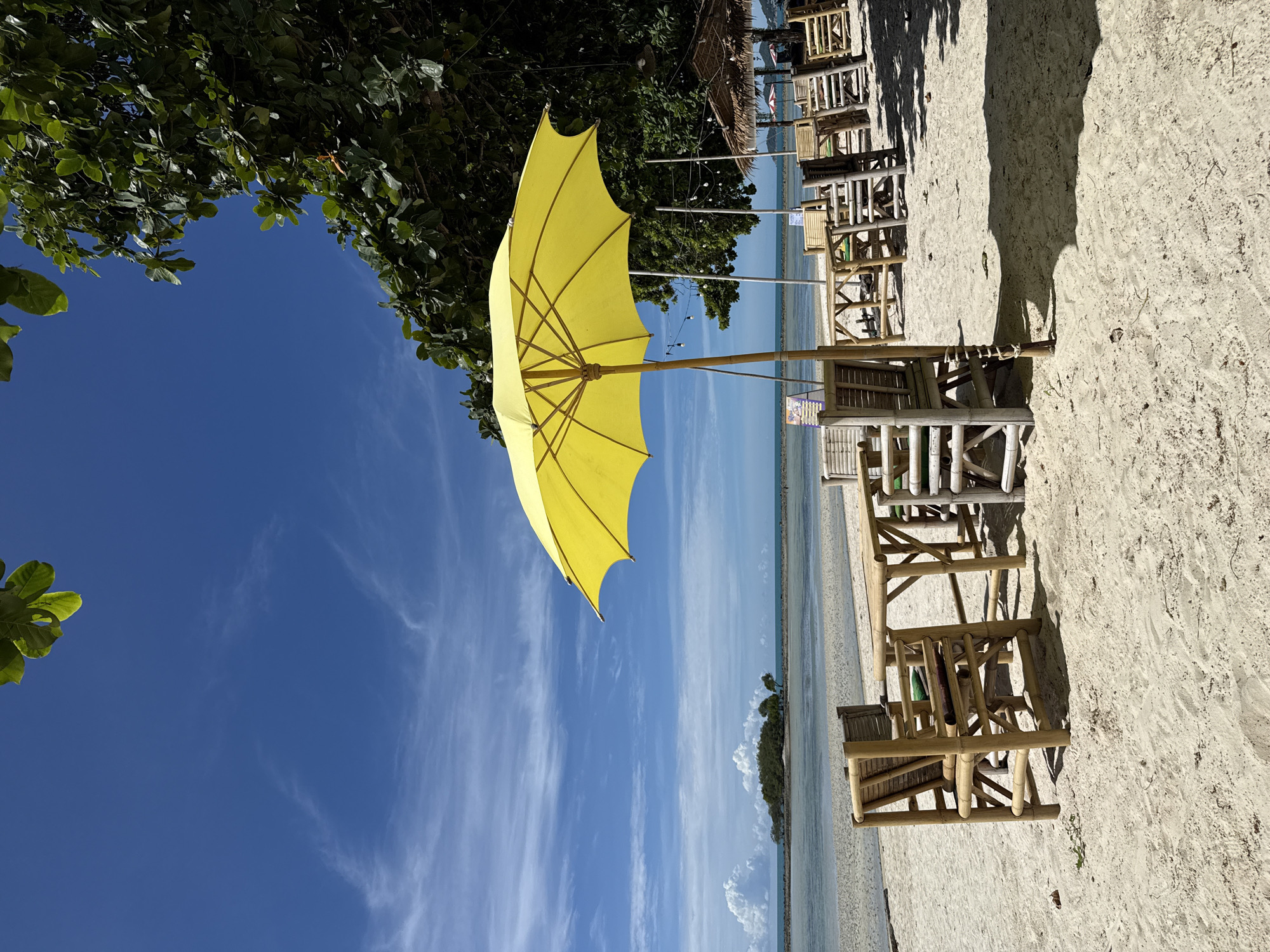 Beach umbrella and street graffiti from Choeng Mon, Thailand
