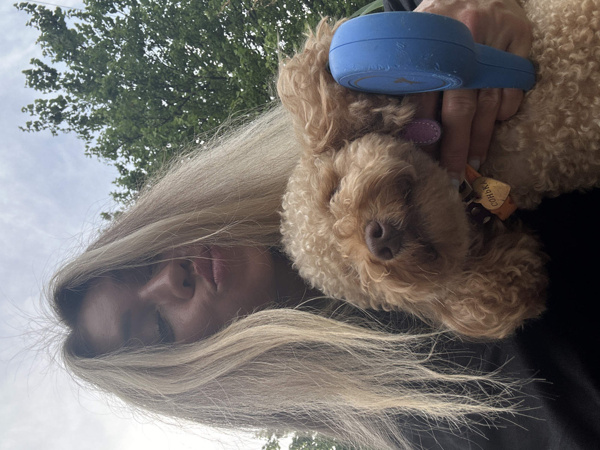 Afternoon selfies with a poodle in Armavir, Russia