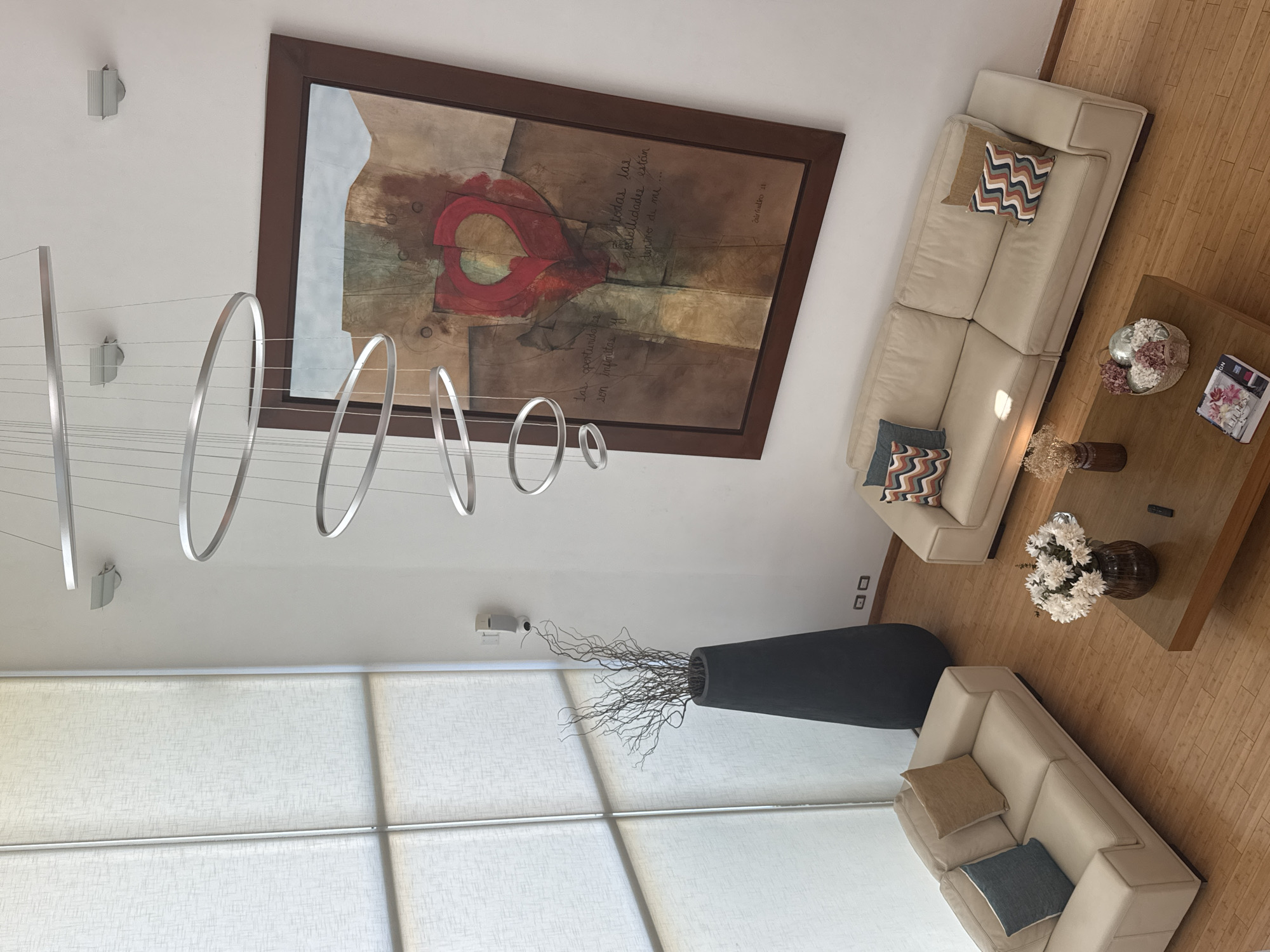 Modern living room interior documented in San Bernardino Tlaxcalancingo