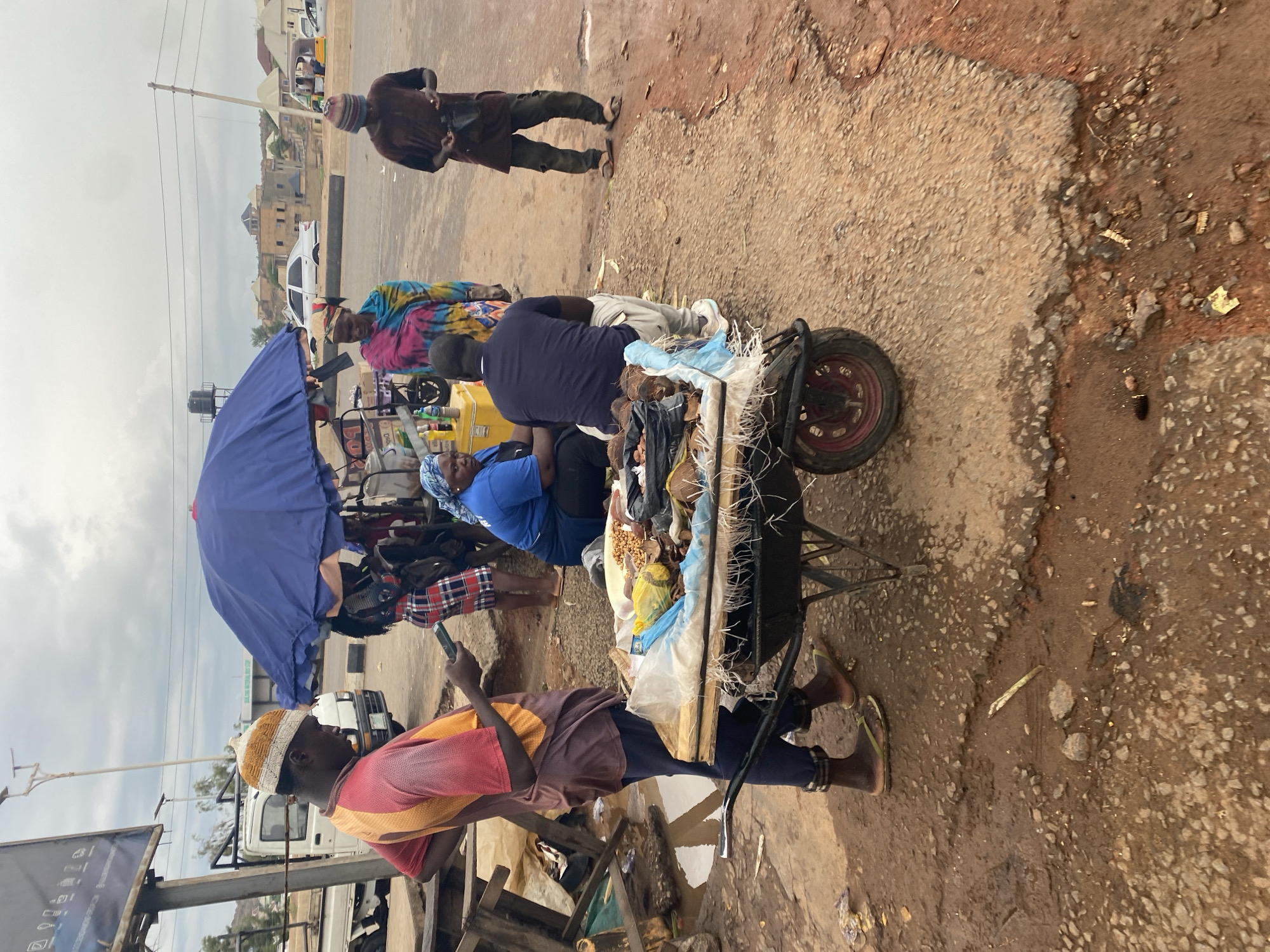Street vendors and pedestrians captured in Gura Top Nigeria