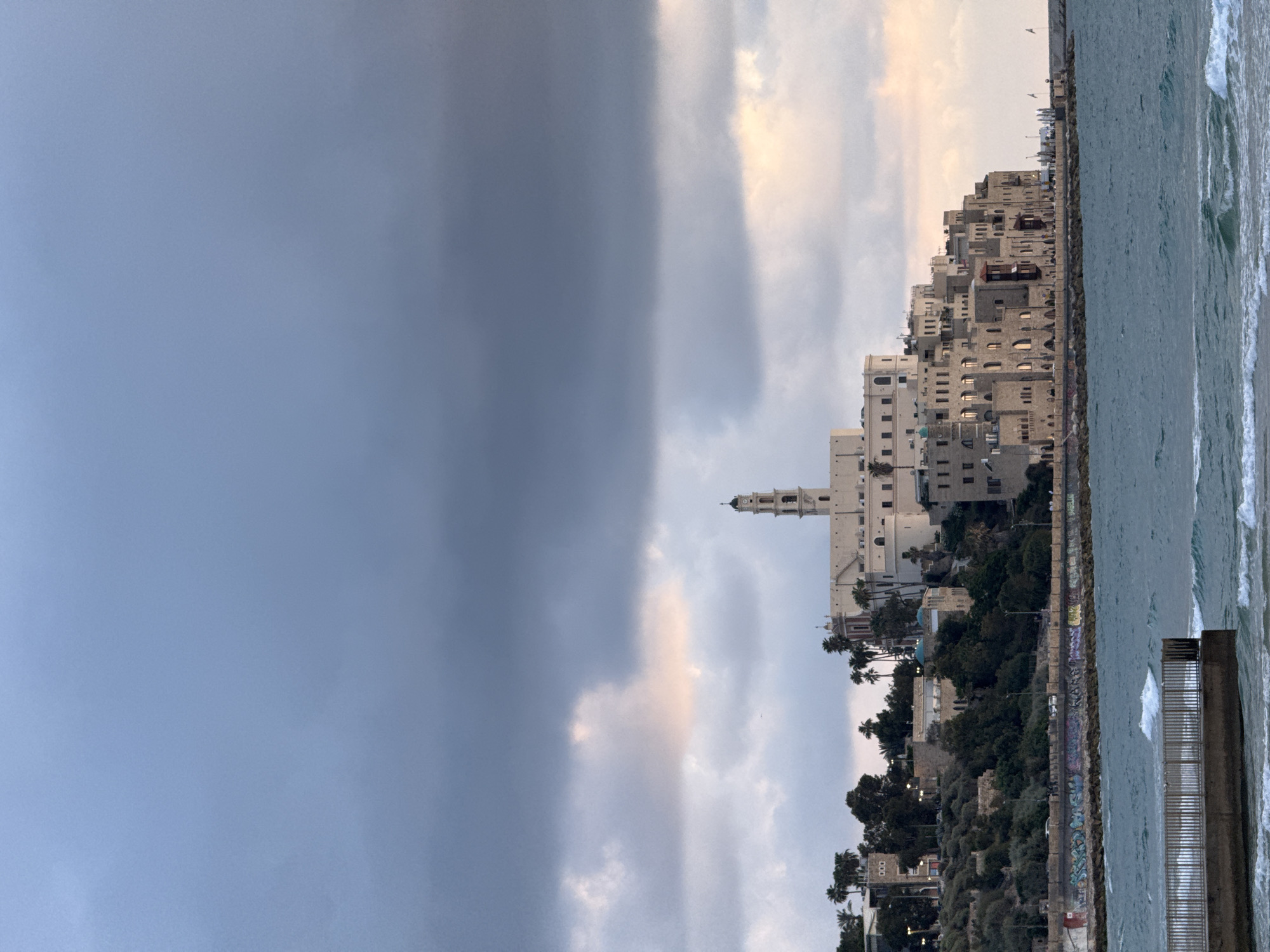 Tel Aviv coastline draws crowds during dramatic sunset hour