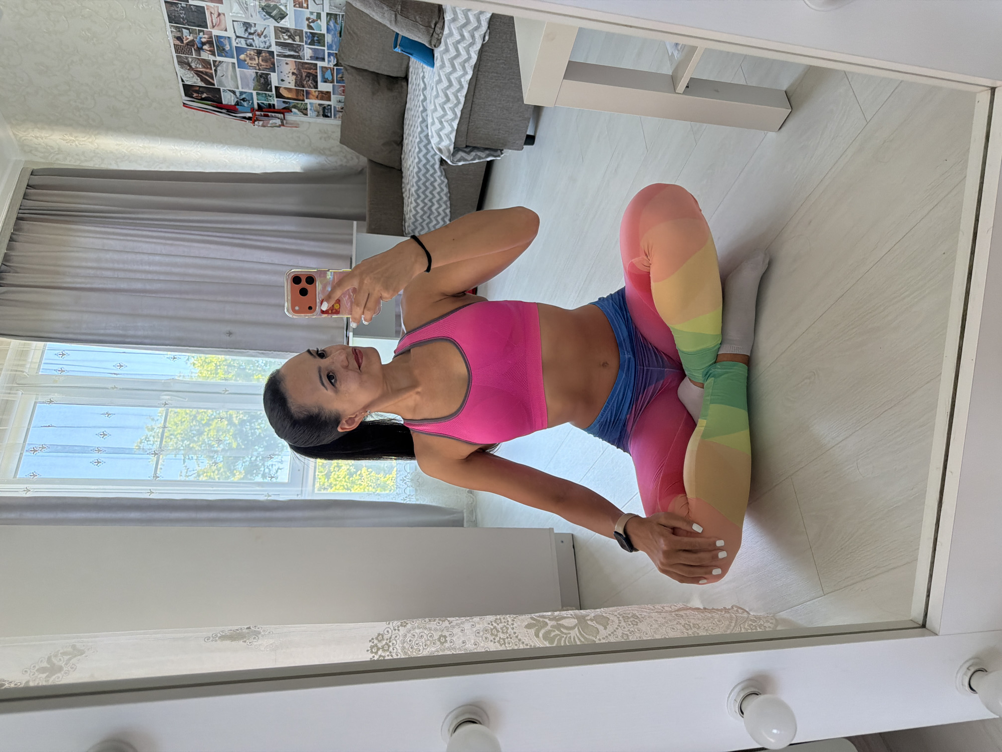 Yoga and plank poses in a Sochi workout space