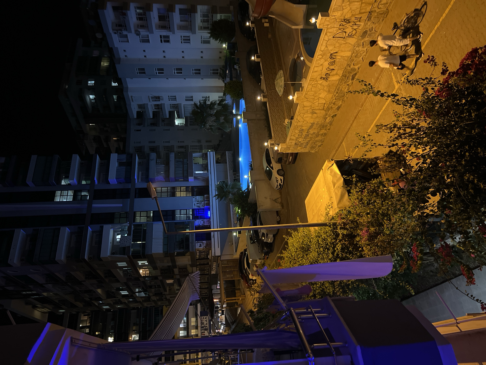 Summer night at a poolside residence in Alanya